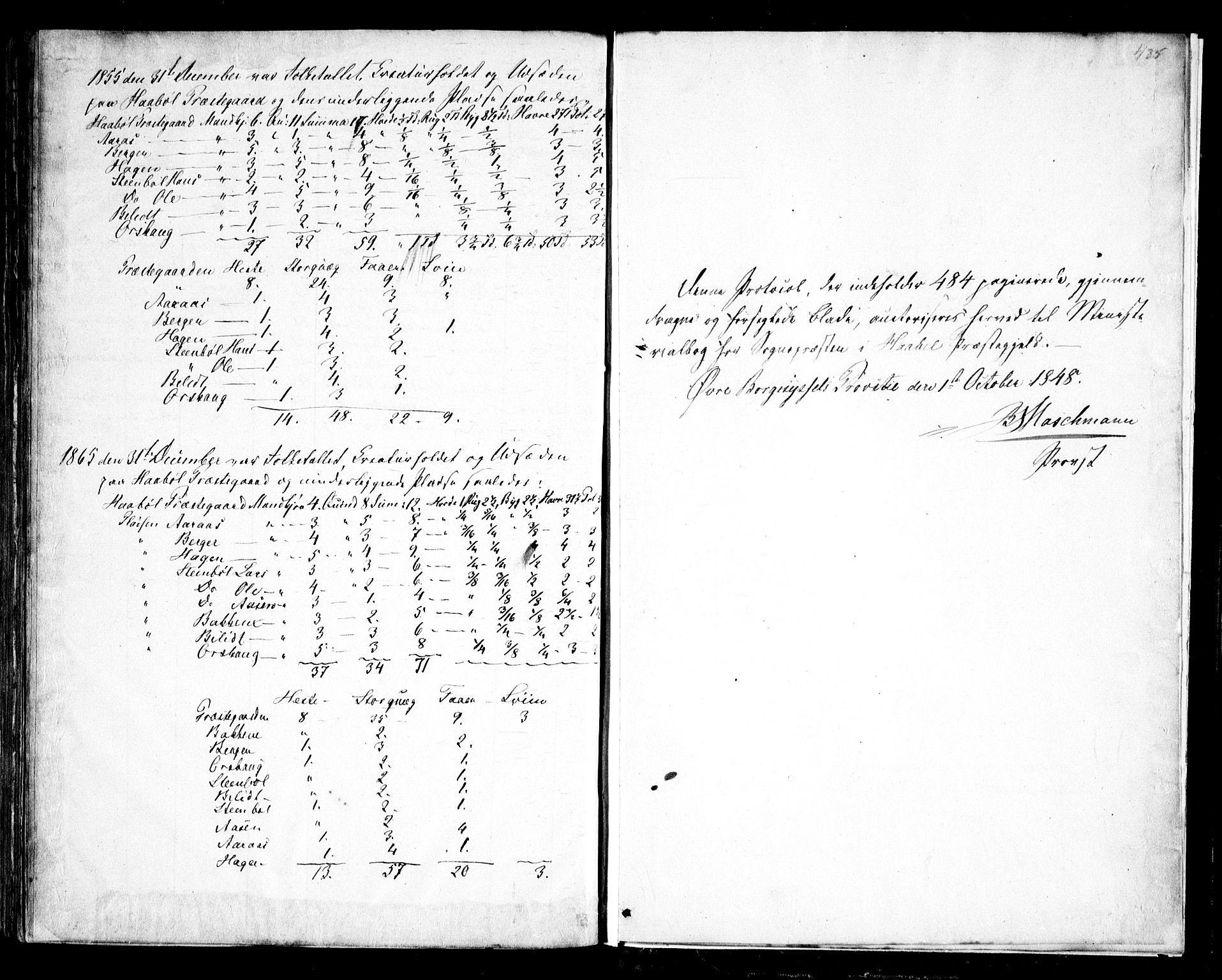 Hobøl prestekontor Kirkebøker, SAO/A-2002/F/Fa/L0003: Parish register (official) no. I 3, 1842-1864, p. 485