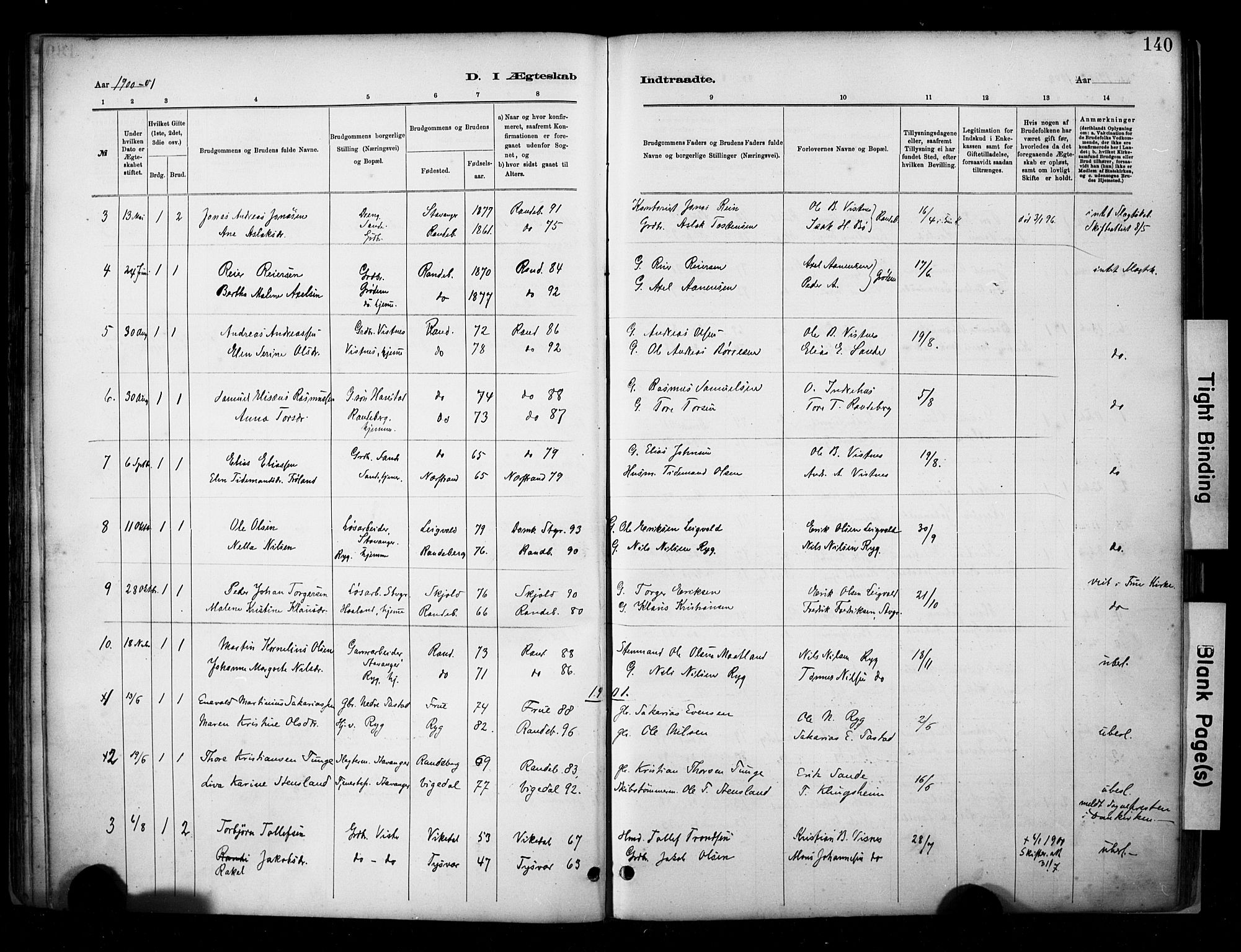 Hetland sokneprestkontor, AV/SAST-A-101826/30/30BA/L0009: Parish register (official) no. A 9, 1882-1918, p. 140