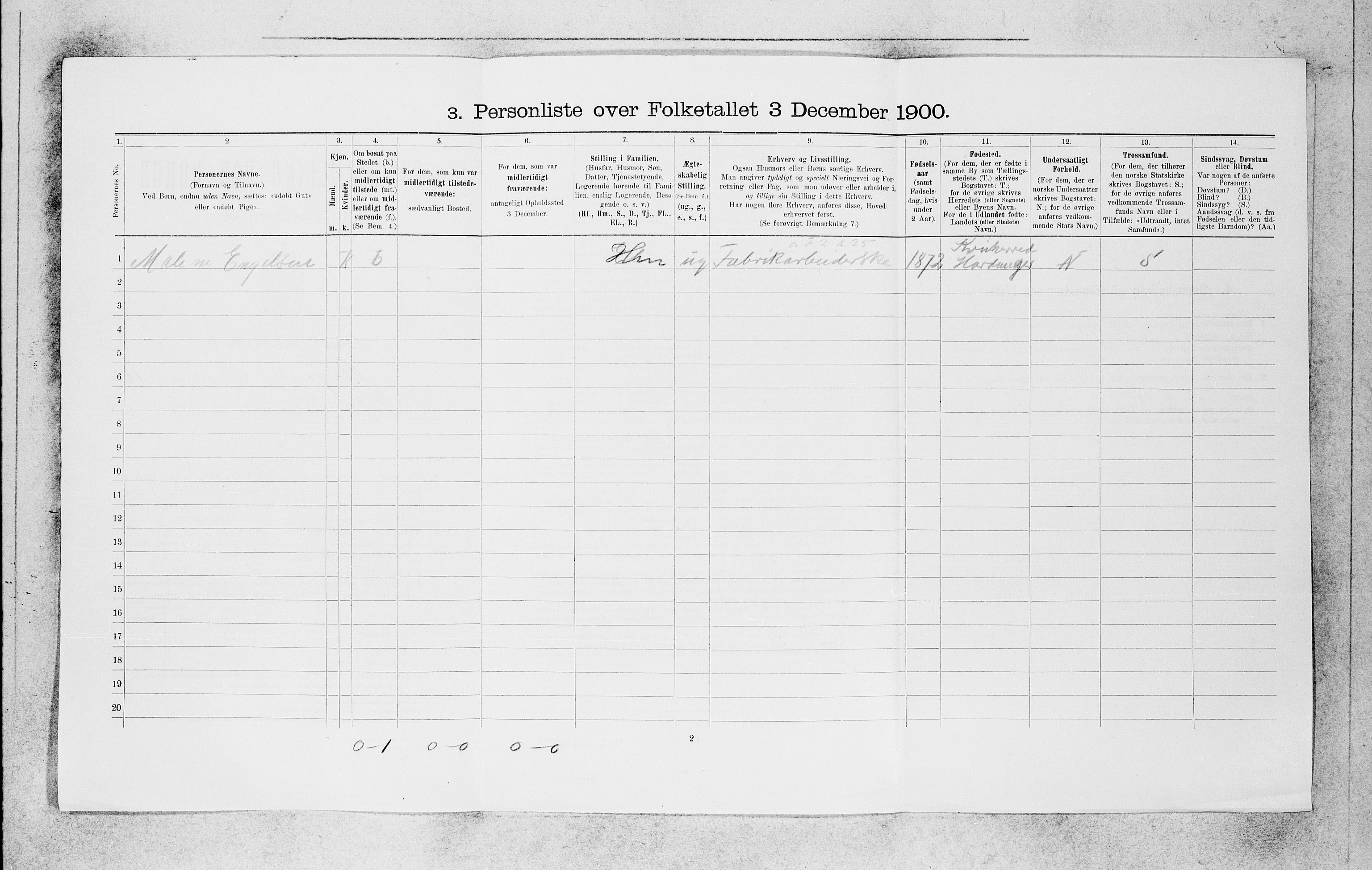 SAB, 1900 census for Bergen, 1900, p. 1934