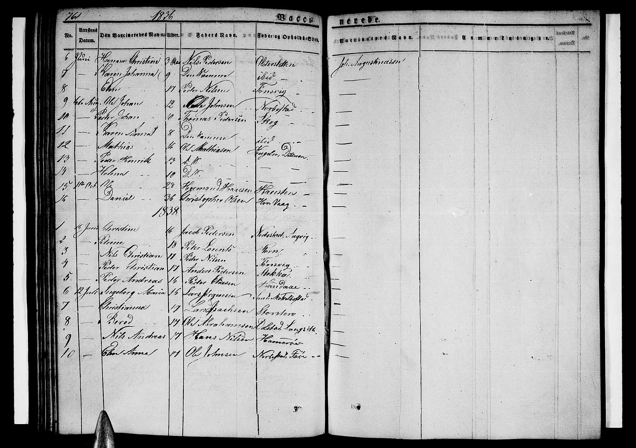 Ministerialprotokoller, klokkerbøker og fødselsregistre - Nordland, AV/SAT-A-1459/838/L0548: Parish register (official) no. 838A06, 1829-1839, p. 761-762