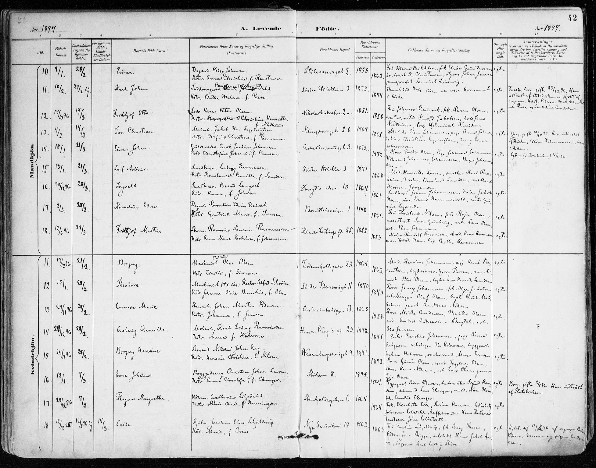 Mariakirken Sokneprestembete, AV/SAB-A-76901/H/Haa/L0008: Parish register (official) no. A 8, 1893-1942, p. 42