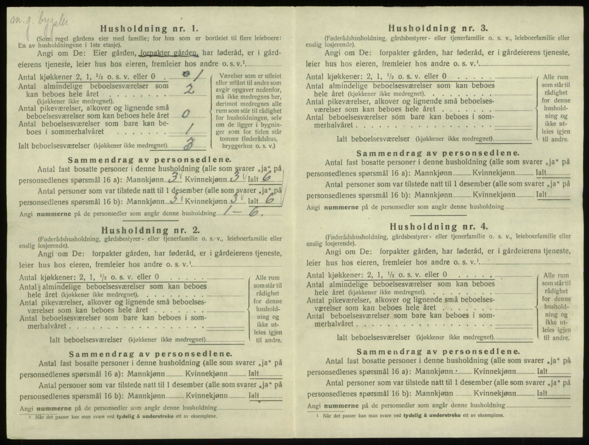 SAB, 1920 census for Breim, 1920, p. 616