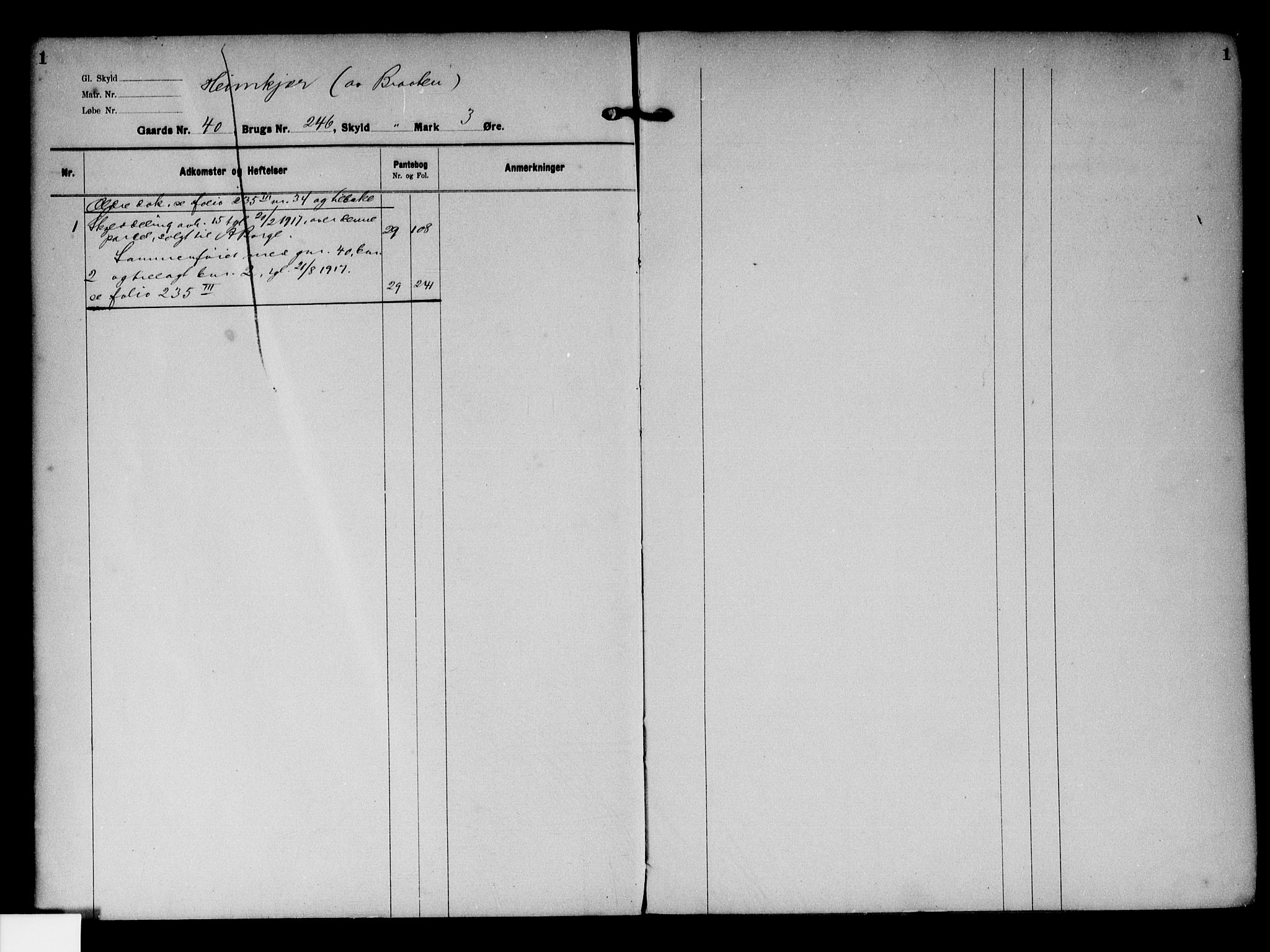 Follo sorenskriveri, SAO/A-10274/G/Gb/Gbe/L0004: Mortgage register no. V 4, 1916-1938, p. 1