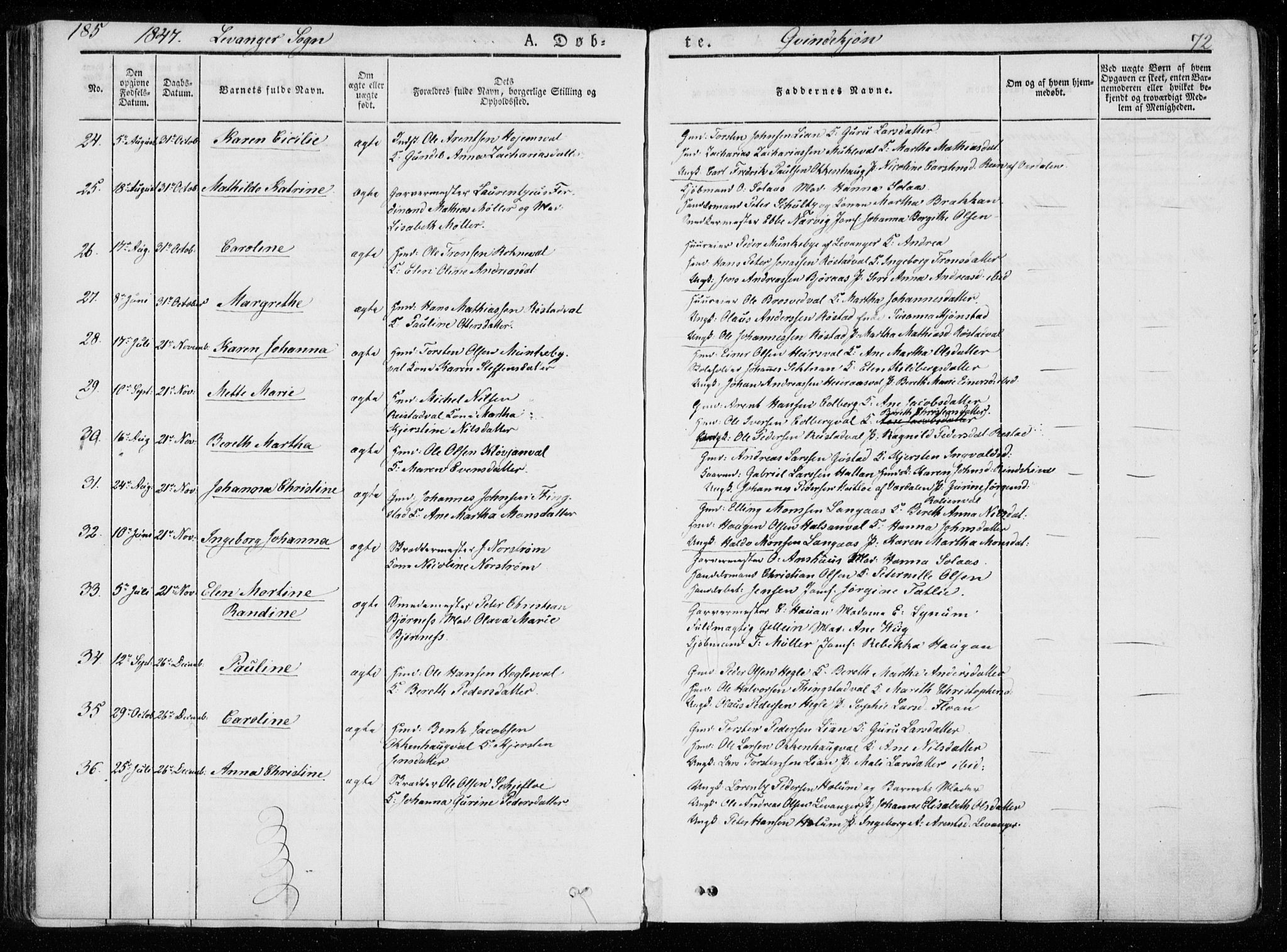 Ministerialprotokoller, klokkerbøker og fødselsregistre - Nord-Trøndelag, AV/SAT-A-1458/720/L0183: Parish register (official) no. 720A01, 1836-1855, p. 72