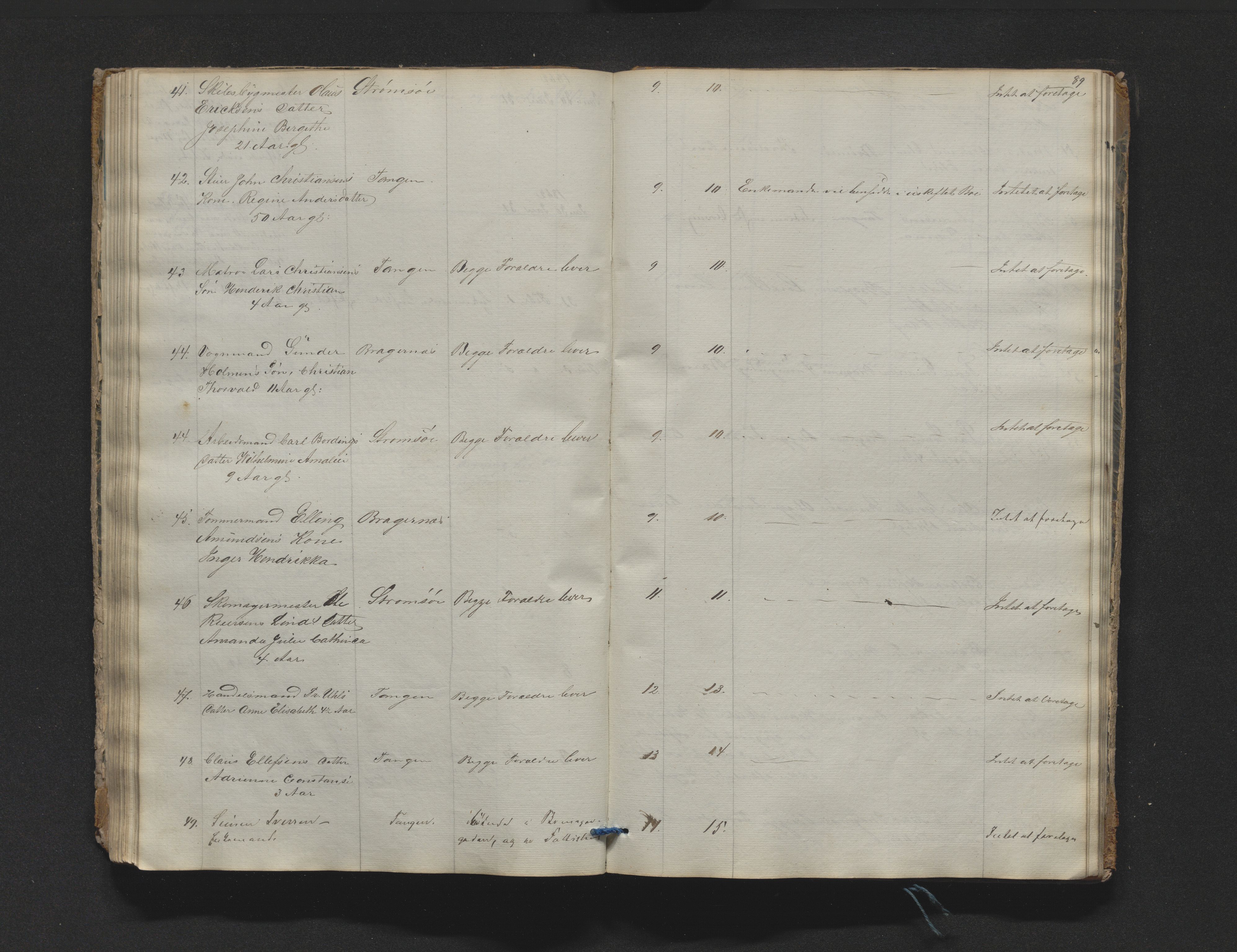 Drammen byfogd, AV/SAKO-A-222/H/Ha/Haa/L0001: Dødsjournal , 1858-1863, p. 89