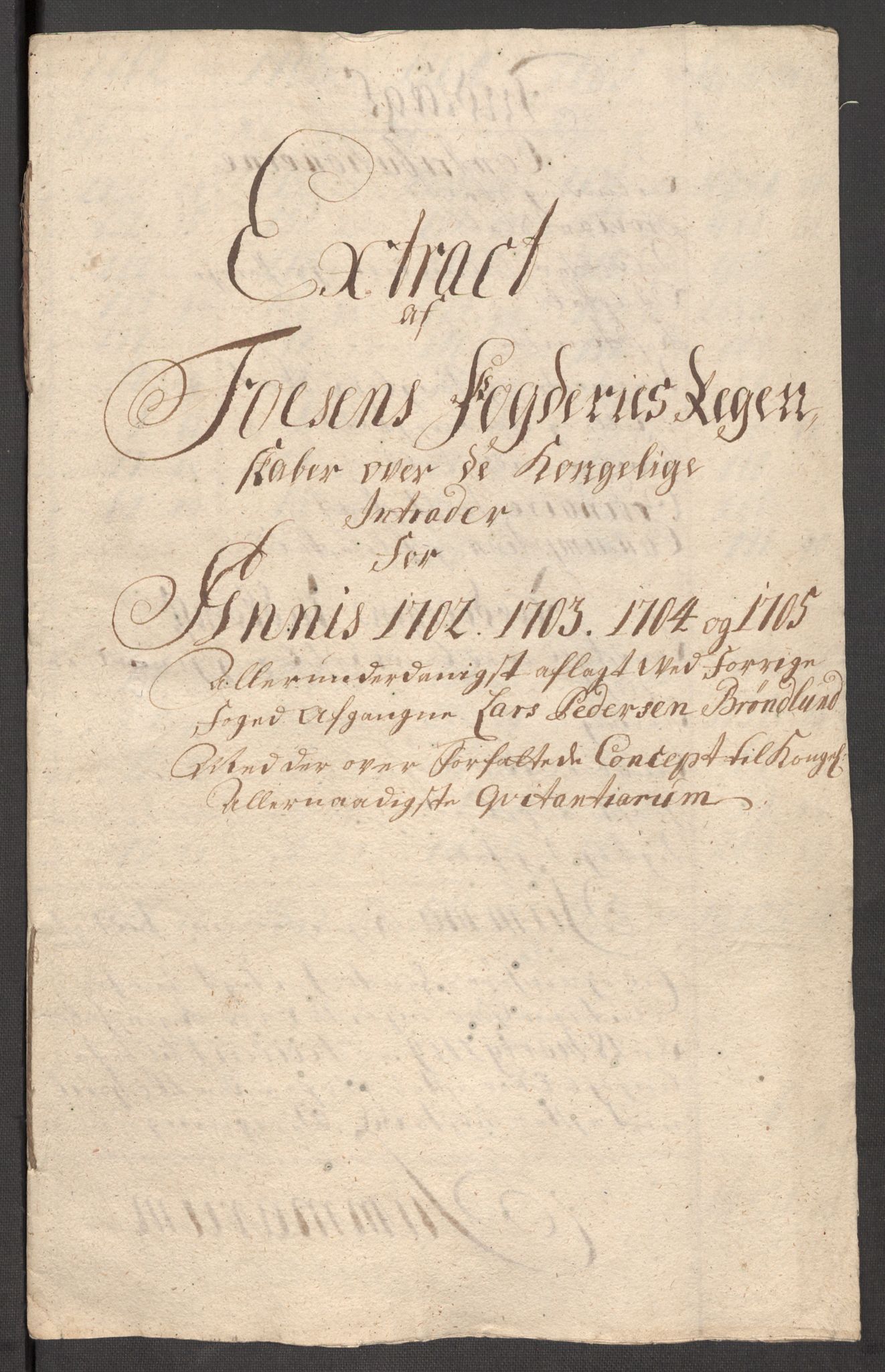 Rentekammeret inntil 1814, Reviderte regnskaper, Fogderegnskap, RA/EA-4092/R57/L3856: Fogderegnskap Fosen, 1704-1705, p. 414