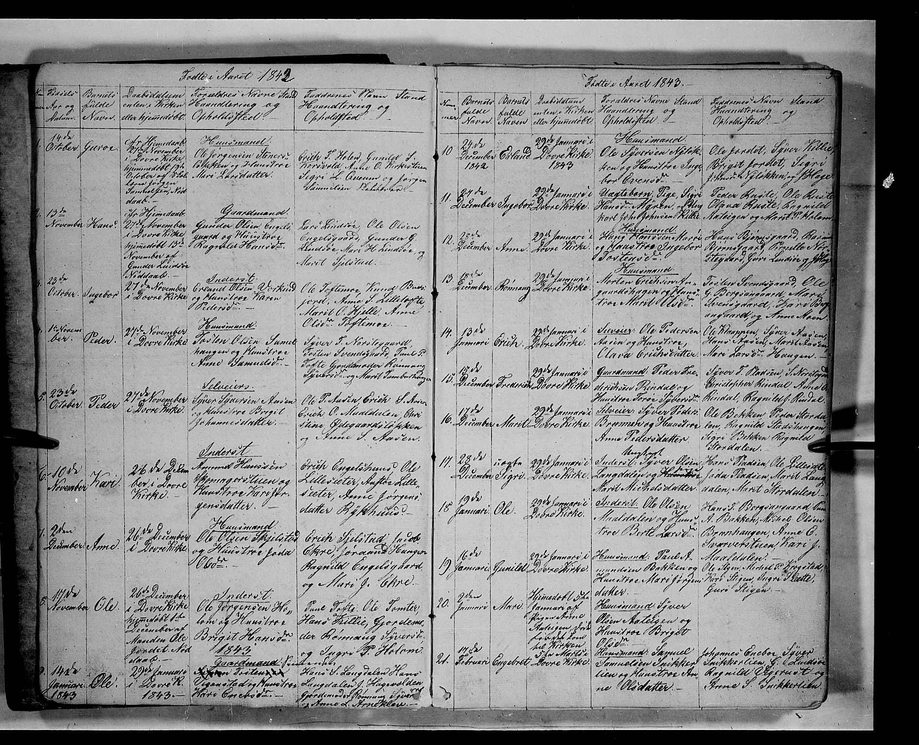Lesja prestekontor, SAH/PREST-068/H/Ha/Hab/L0003: Parish register (copy) no. 3, 1842-1862, p. 8-9