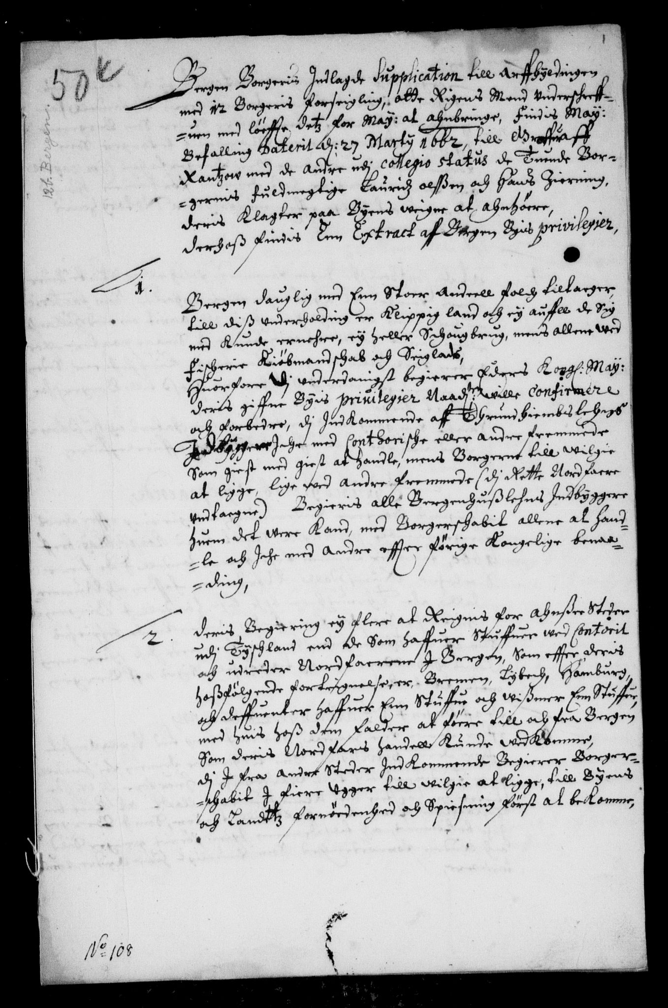 Danske Kanselli, Skapsaker, AV/RA-EA-4061/F/L0055: Skap 14, pakke 18A-18B, litra Ø, 1607-1704, p. 20
