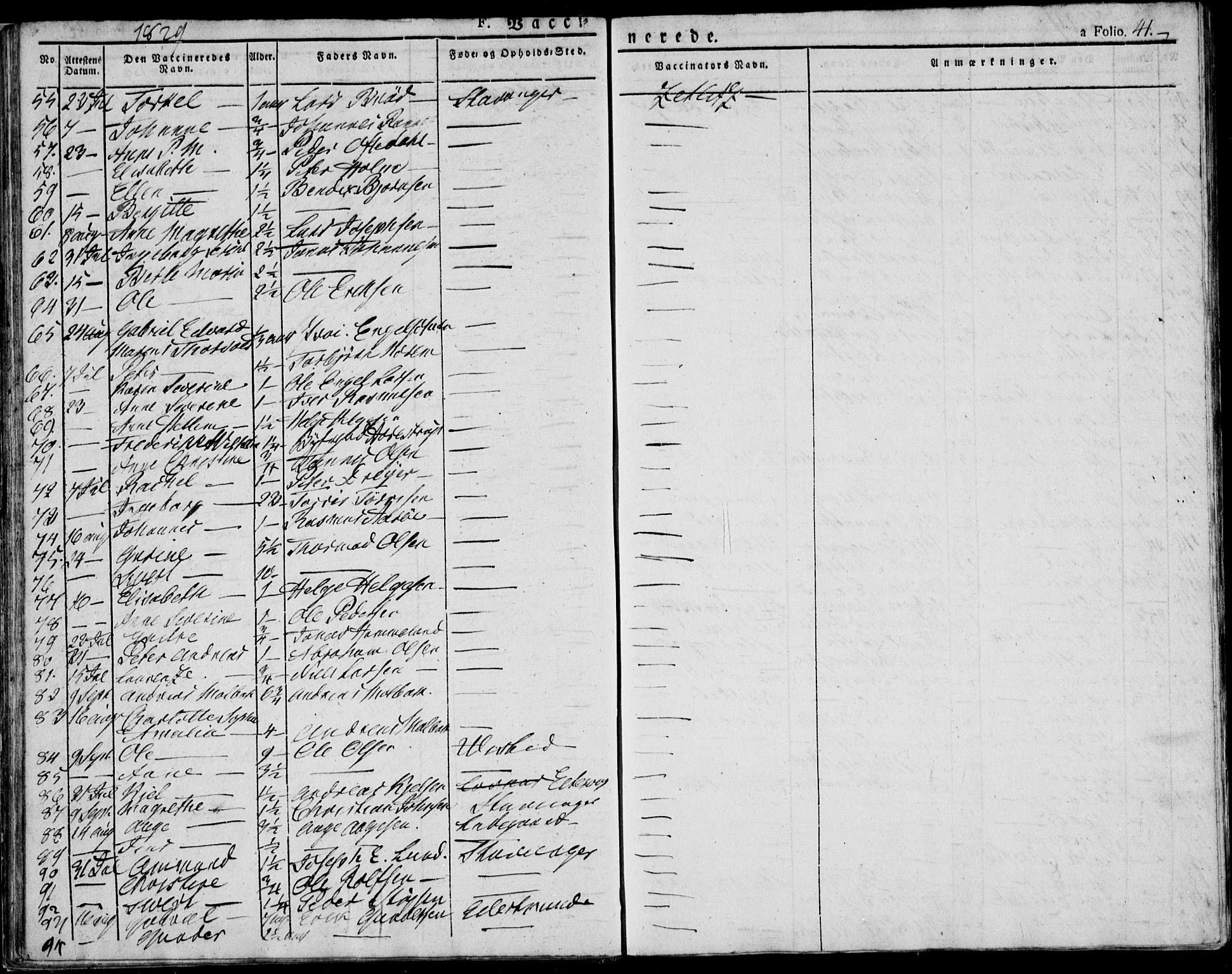 Domkirken sokneprestkontor, AV/SAST-A-101812/001/30/30BA/L0010: Parish register (official) no. A 10, 1821-1859, p. 41