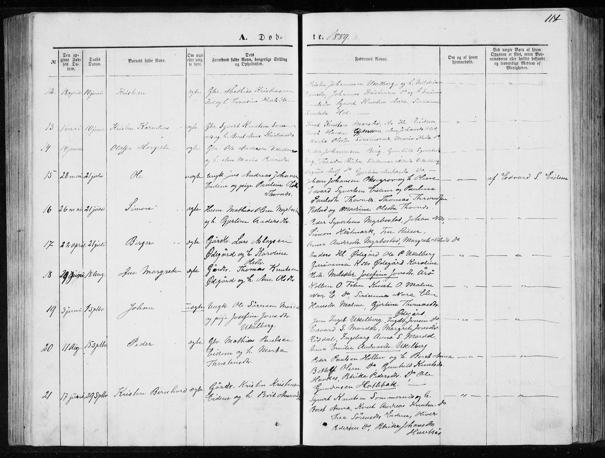 Ministerialprotokoller, klokkerbøker og fødselsregistre - Møre og Romsdal, AV/SAT-A-1454/565/L0754: Parish register (copy) no. 565C03, 1870-1896, p. 114