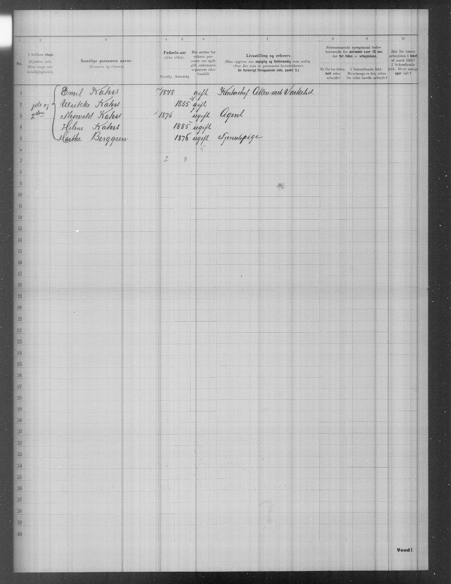 OBA, Municipal Census 1902 for Kristiania, 1902, p. 397