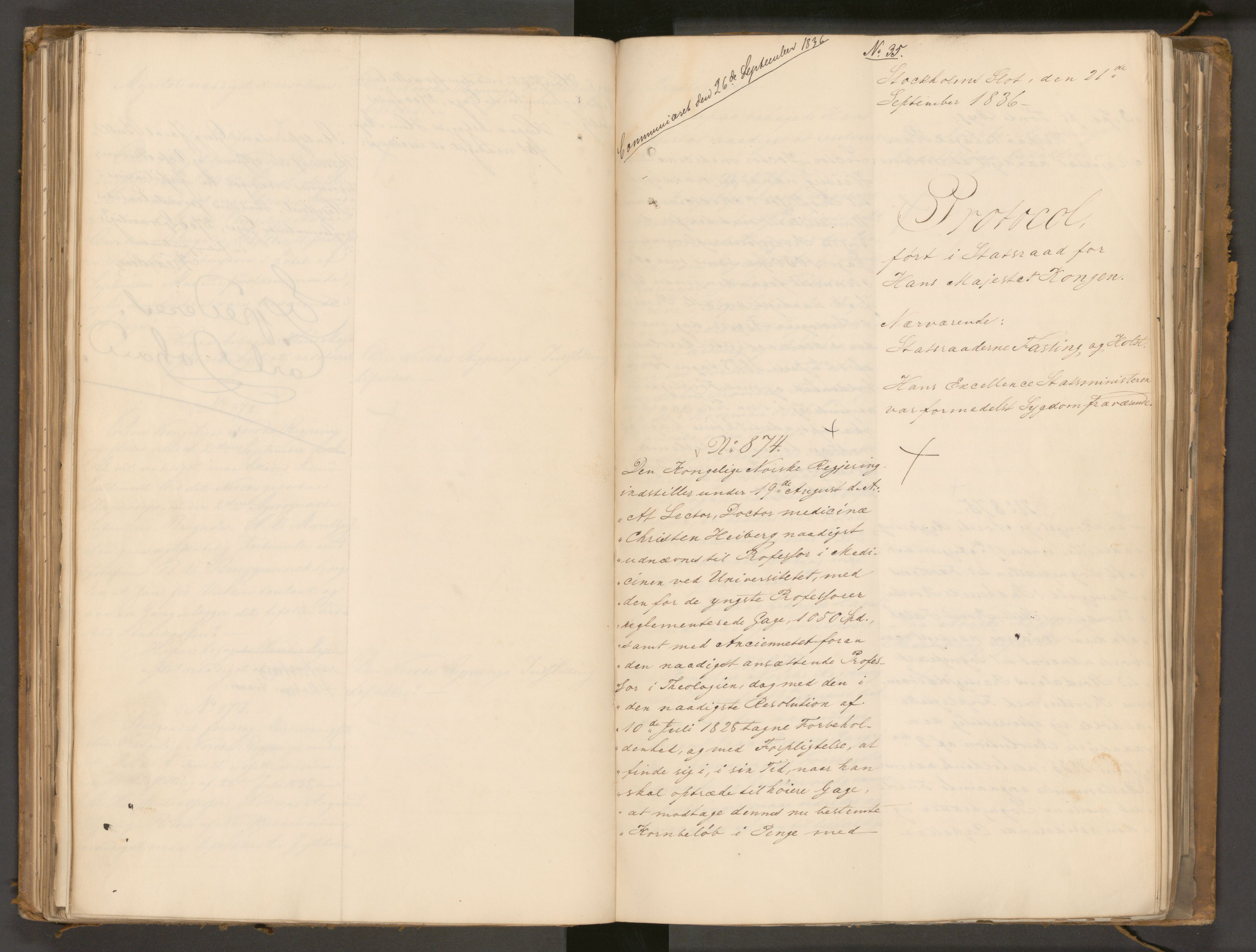 Statsrådssekretariatet, AV/RA-S-1001/A/Ab/L0043: Kgl. res. nr. 632-1192, 2. halvår, 1836