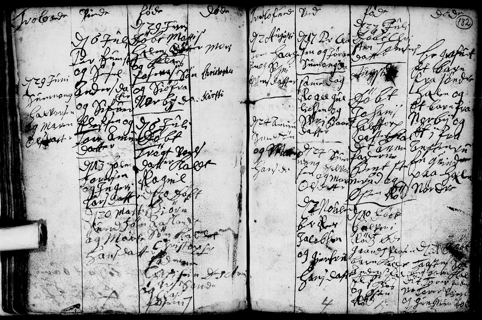 Spydeberg prestekontor Kirkebøker, AV/SAO-A-10924/F/Fa/L0001: Parish register (official) no. I 1, 1696-1738, p. 182