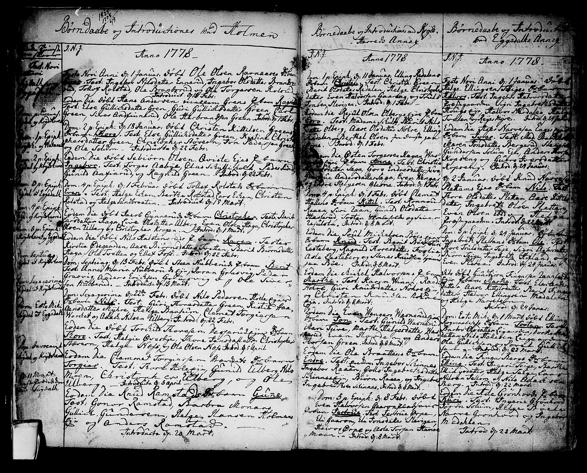 Sigdal kirkebøker, SAKO/A-245/F/Fa/L0002: Parish register (official) no. I 2, 1778-1792, p. 3-4