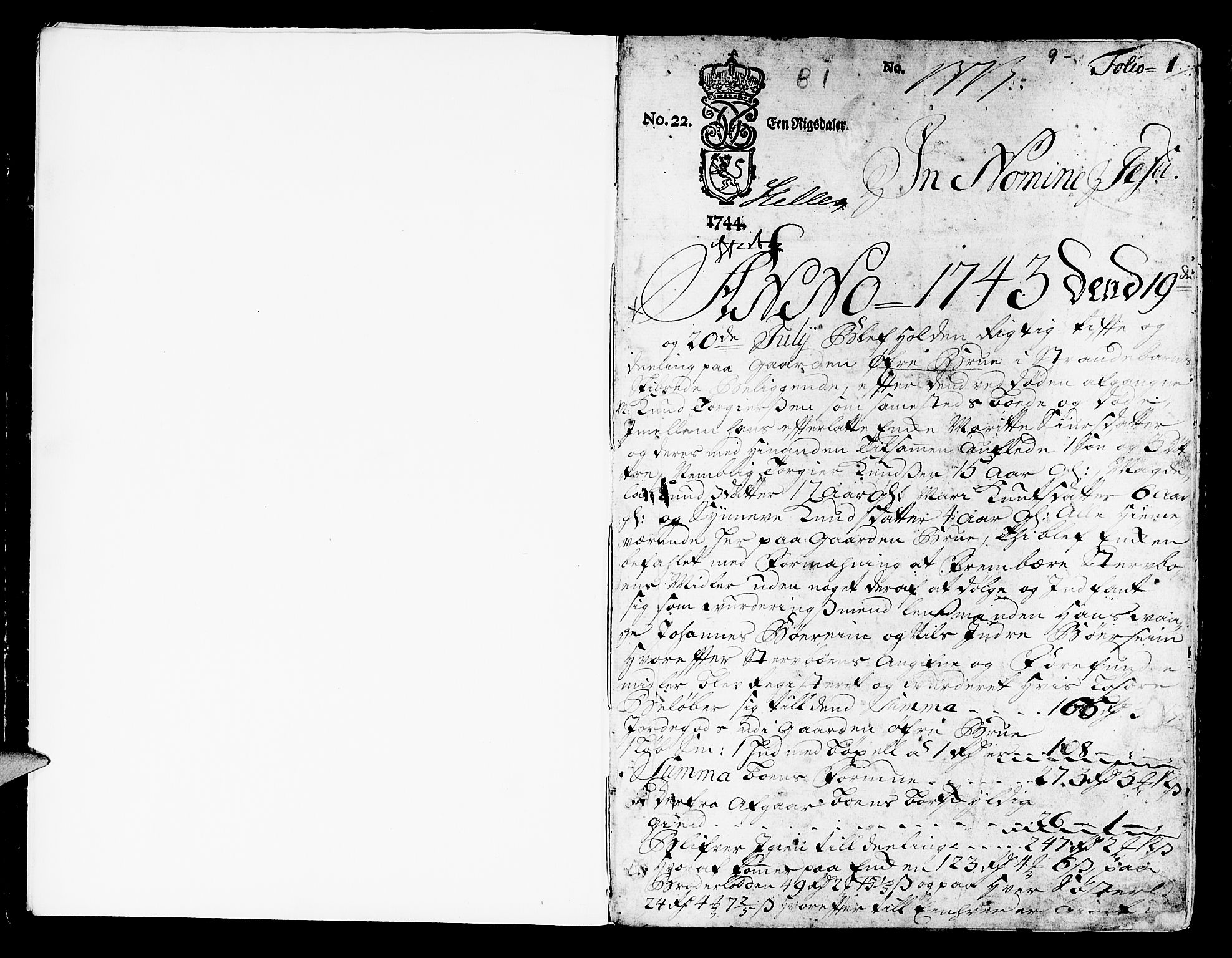 Sunnhordland sorenskrivar, AV/SAB-A-2401/1/H/Ha/Haa/L0006: Skifteprotokollar. Register på lesesal. Fol. 1061- ut, 1743-1749, p. 0b-1a