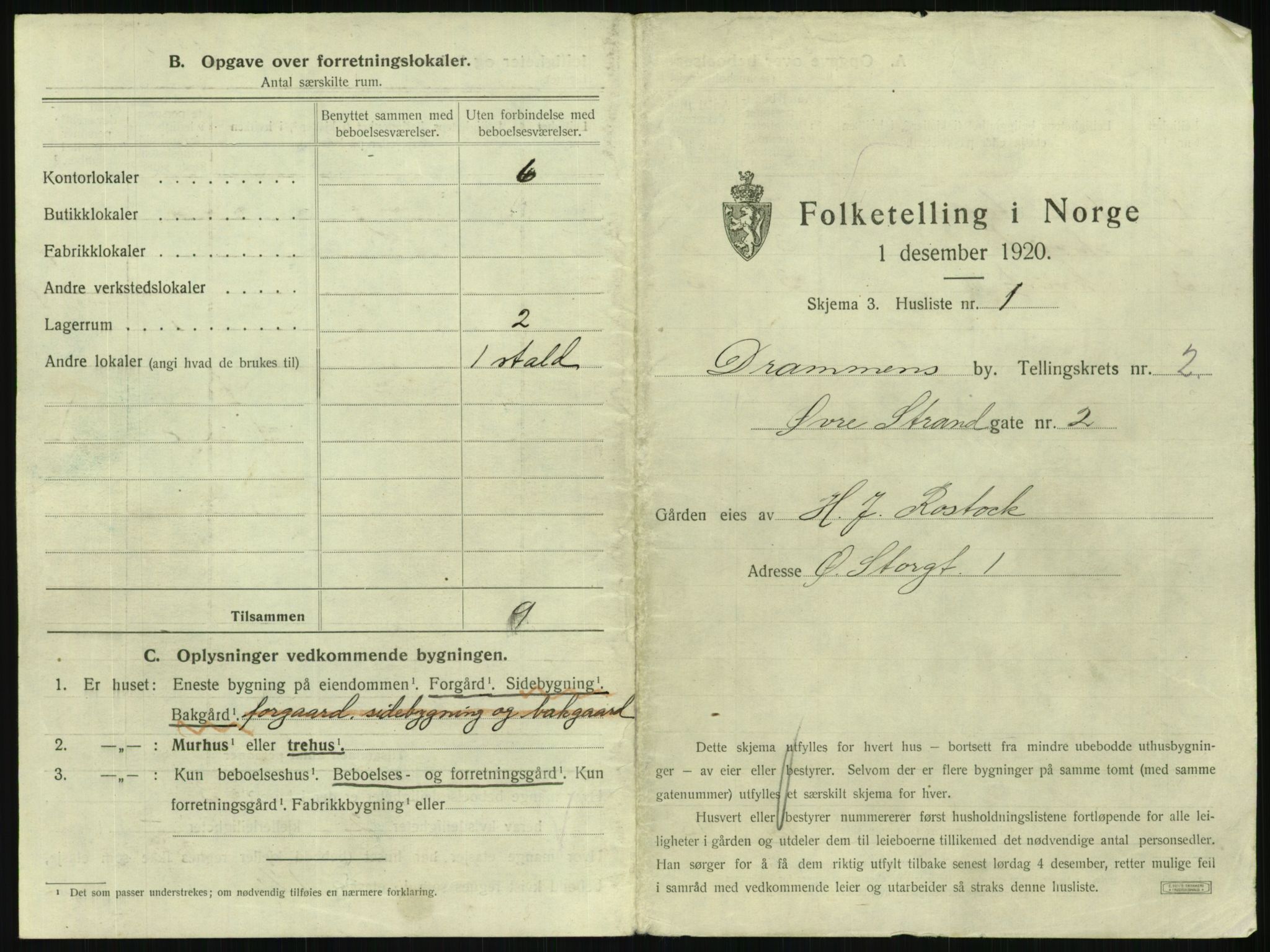 SAKO, 1920 census for Drammen, 1920, p. 708