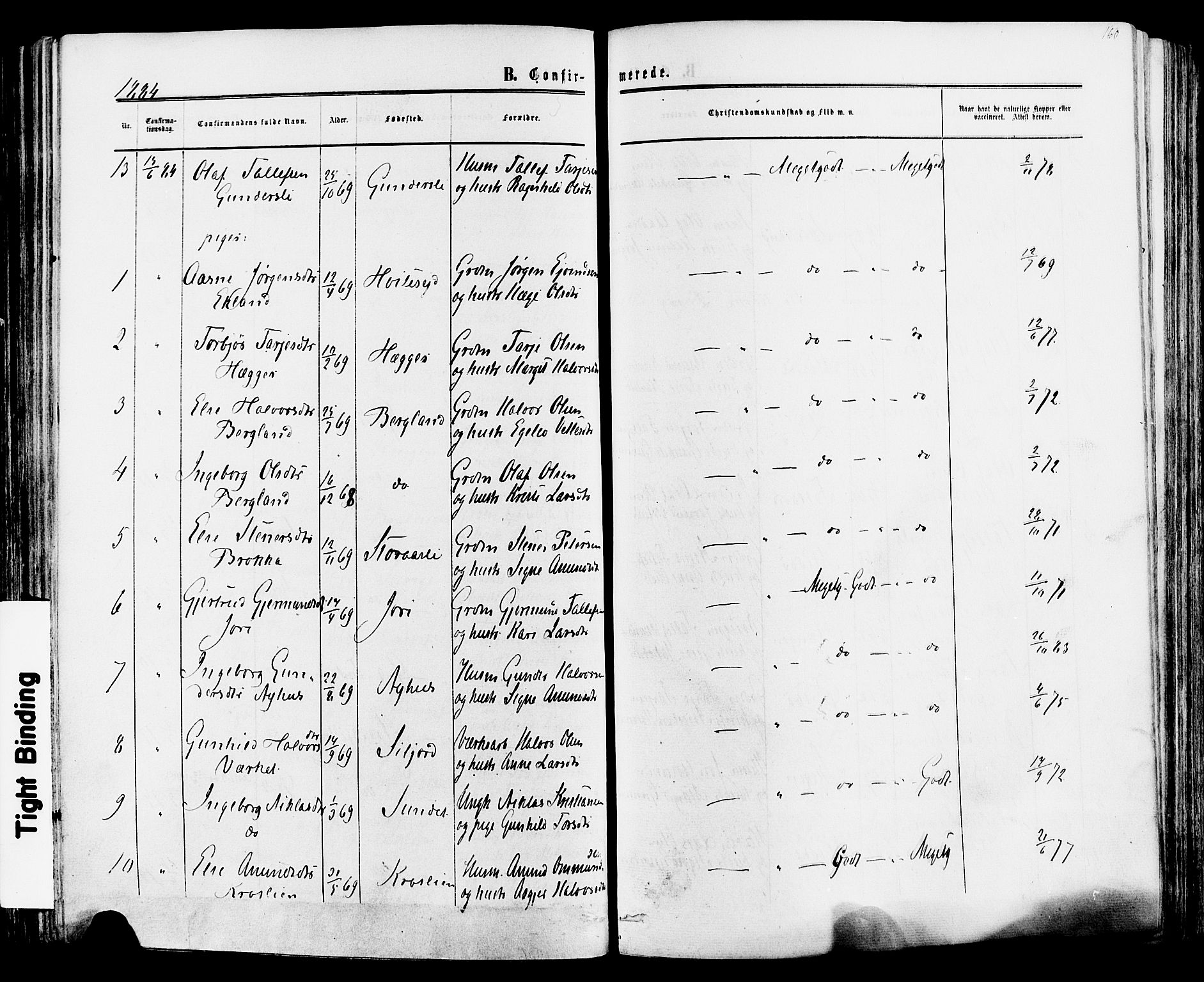 Mo kirkebøker, SAKO/A-286/F/Fa/L0006: Parish register (official) no. I 6, 1865-1885, p. 160