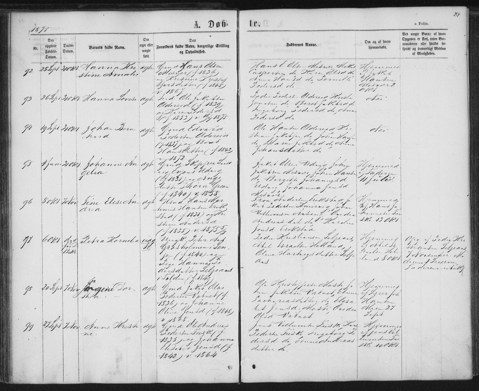 Ministerialprotokoller, klokkerbøker og fødselsregistre - Nordland, SAT/A-1459/852/L0739: Parish register (official) no. 852A09, 1866-1877, p. 84