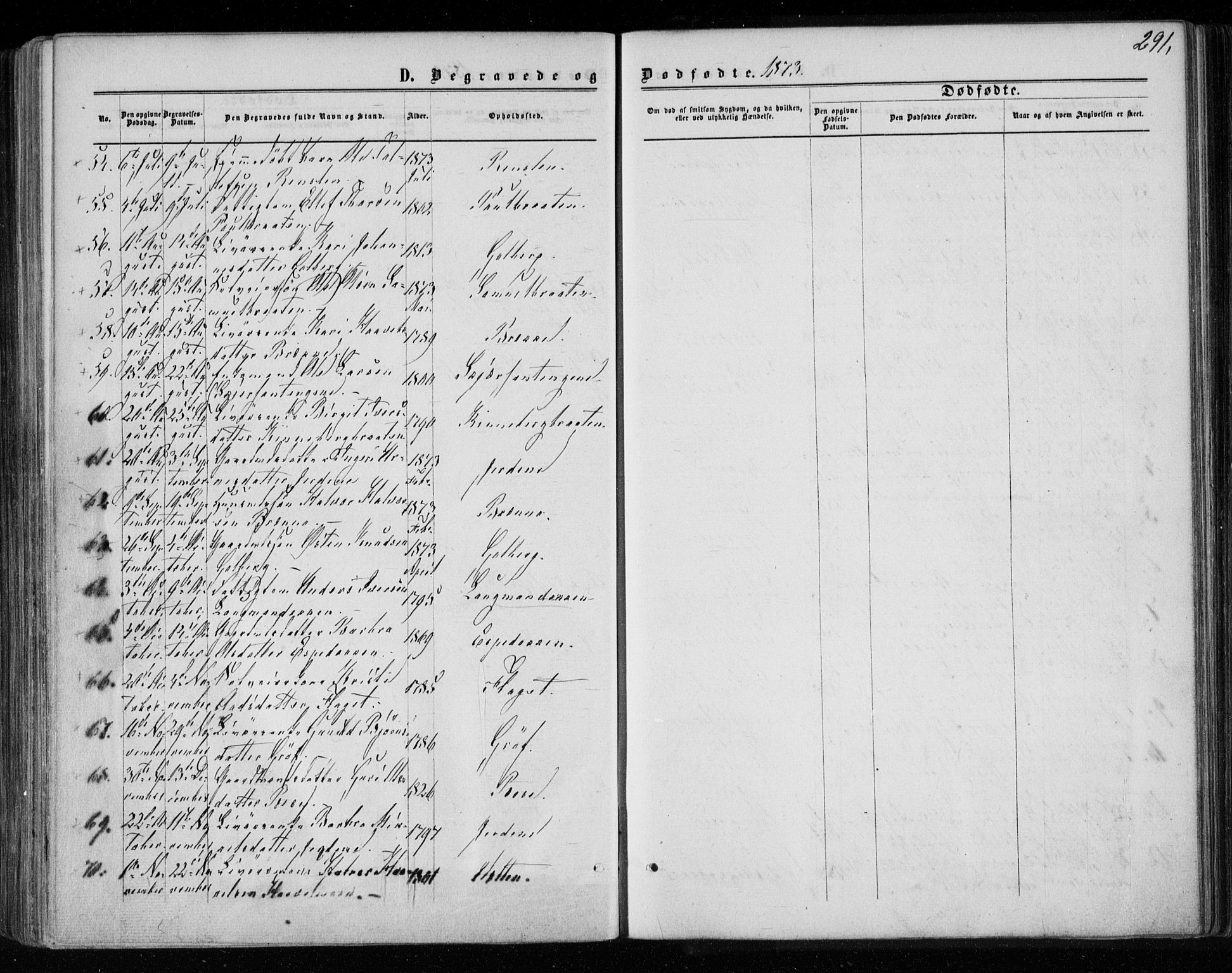 Gol kirkebøker, AV/SAKO-A-226/F/Fa/L0003: Parish register (official) no. I 3, 1863-1875, p. 291