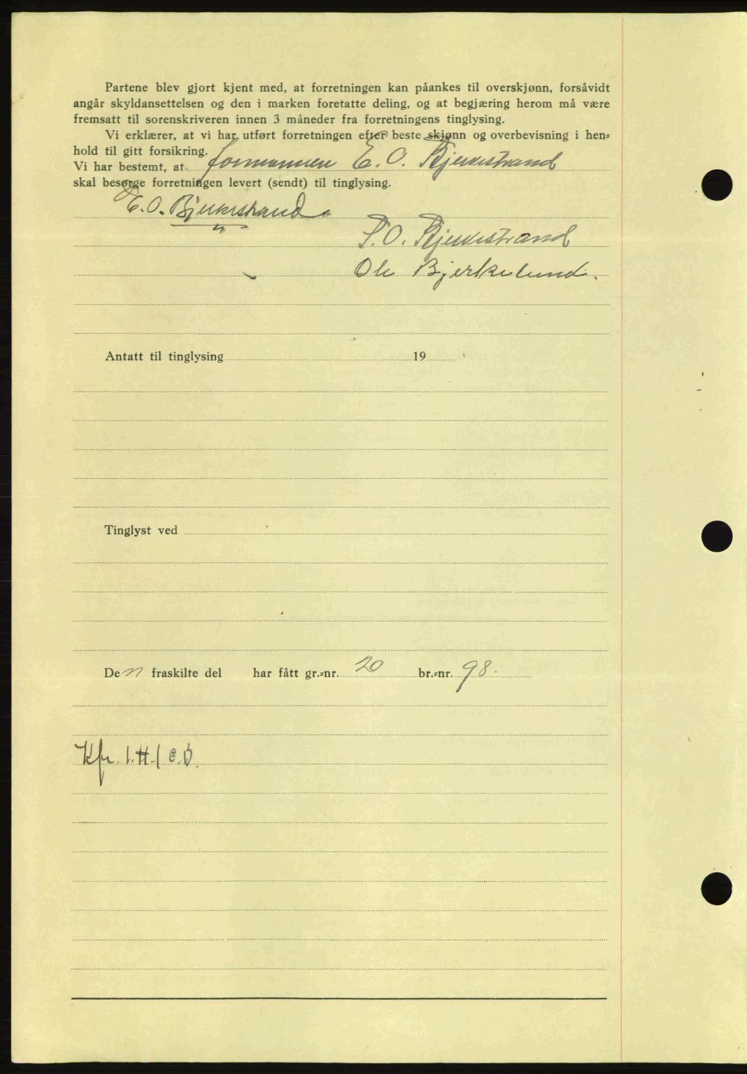 Nordmøre sorenskriveri, SAT/A-4132/1/2/2Ca: Mortgage book no. A90, 1941-1941, Diary no: : 1332/1941