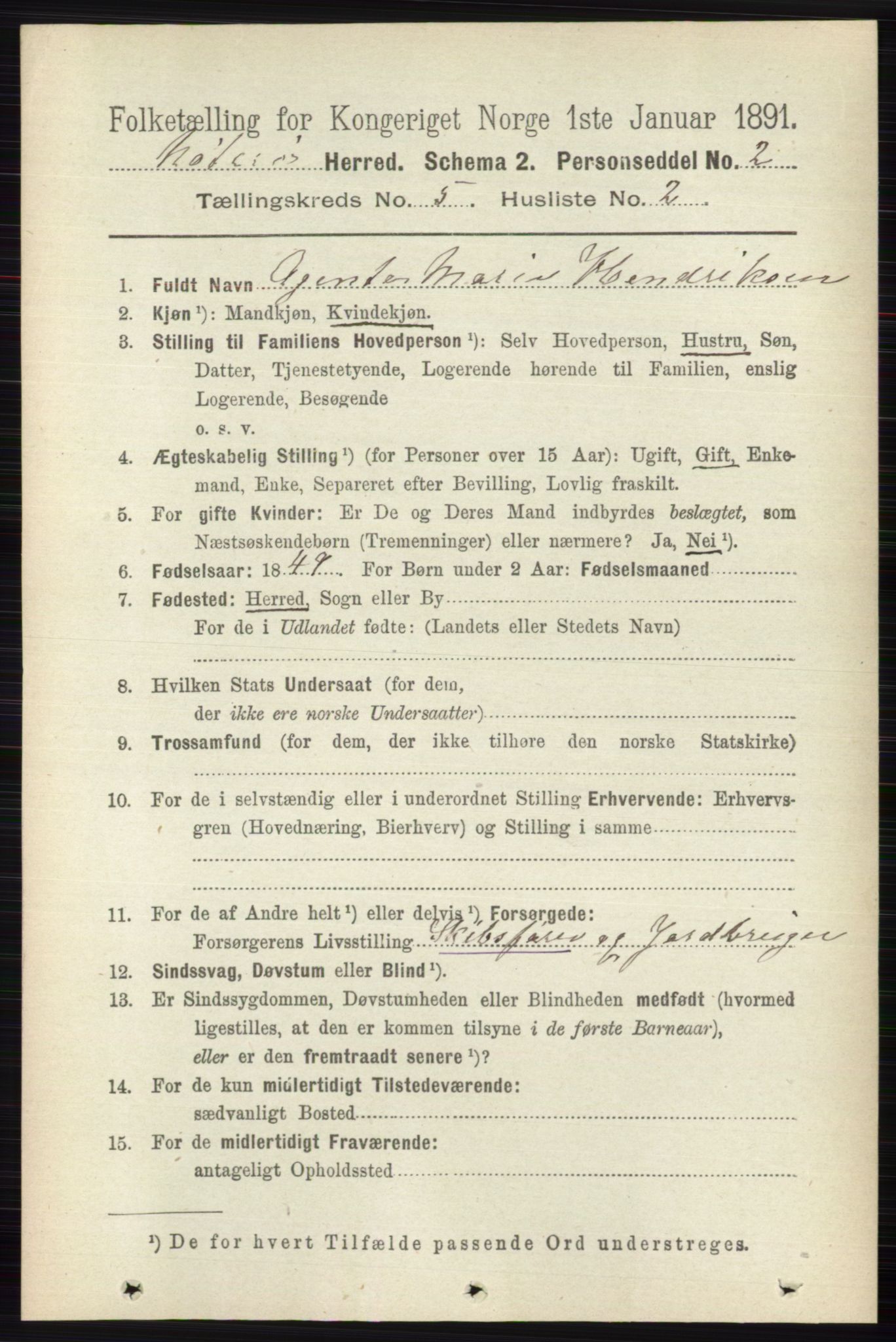 RA, 1891 census for 0722 Nøtterøy, 1891, p. 2554