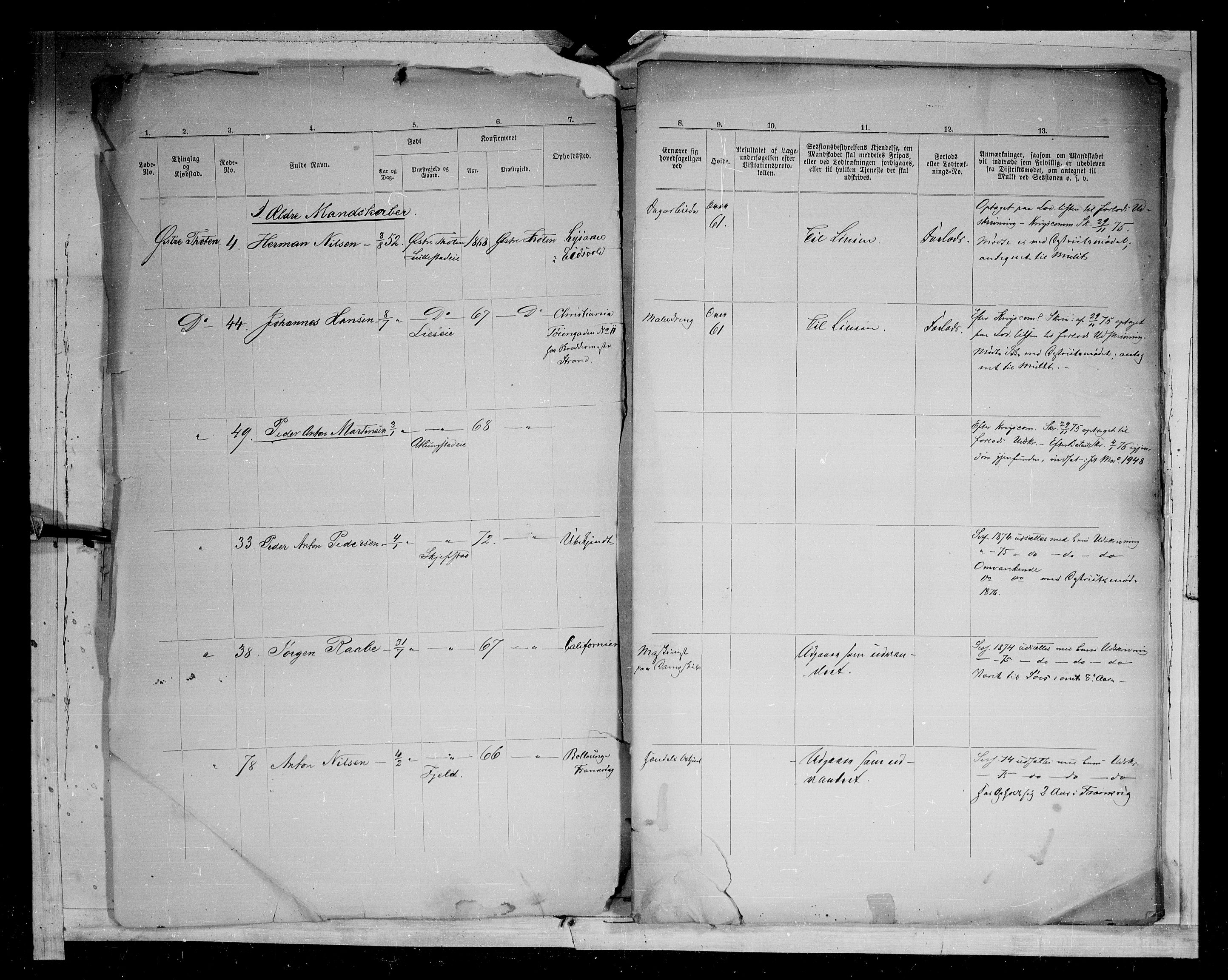 Fylkesmannen i Oppland, AV/SAH-FYO-002/1/K/Kg/L1168: Østre og Vestre Toten, 1871-1879, p. 8223