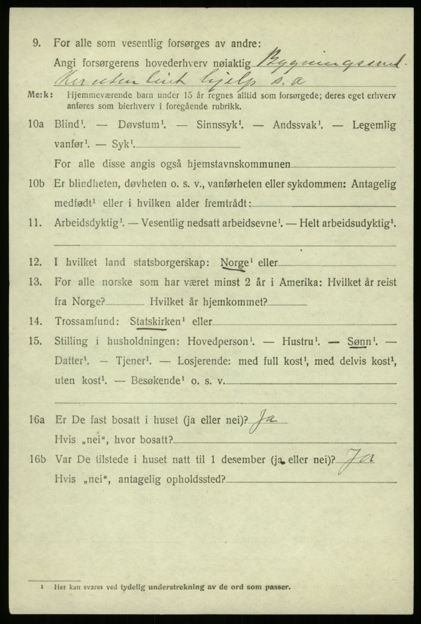 SAB, 1920 census for Jostedal, 1920, p. 573