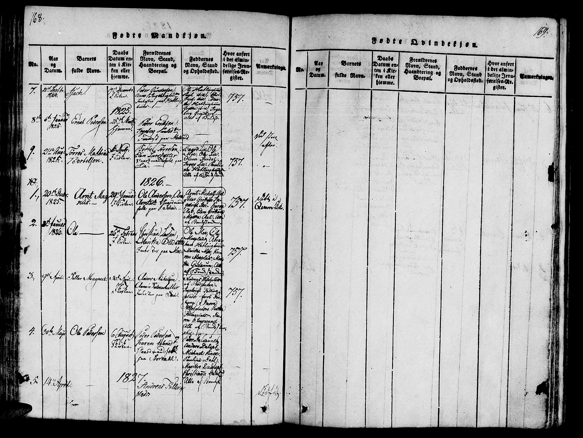 Ministerialprotokoller, klokkerbøker og fødselsregistre - Nord-Trøndelag, AV/SAT-A-1458/746/L0441: Parish register (official) no. 746A03 /4, 1816-1827, p. 168-169