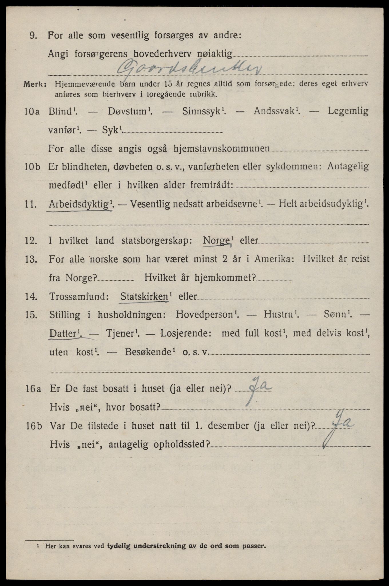 SAST, 1920 census for Skjold, 1920, p. 3921