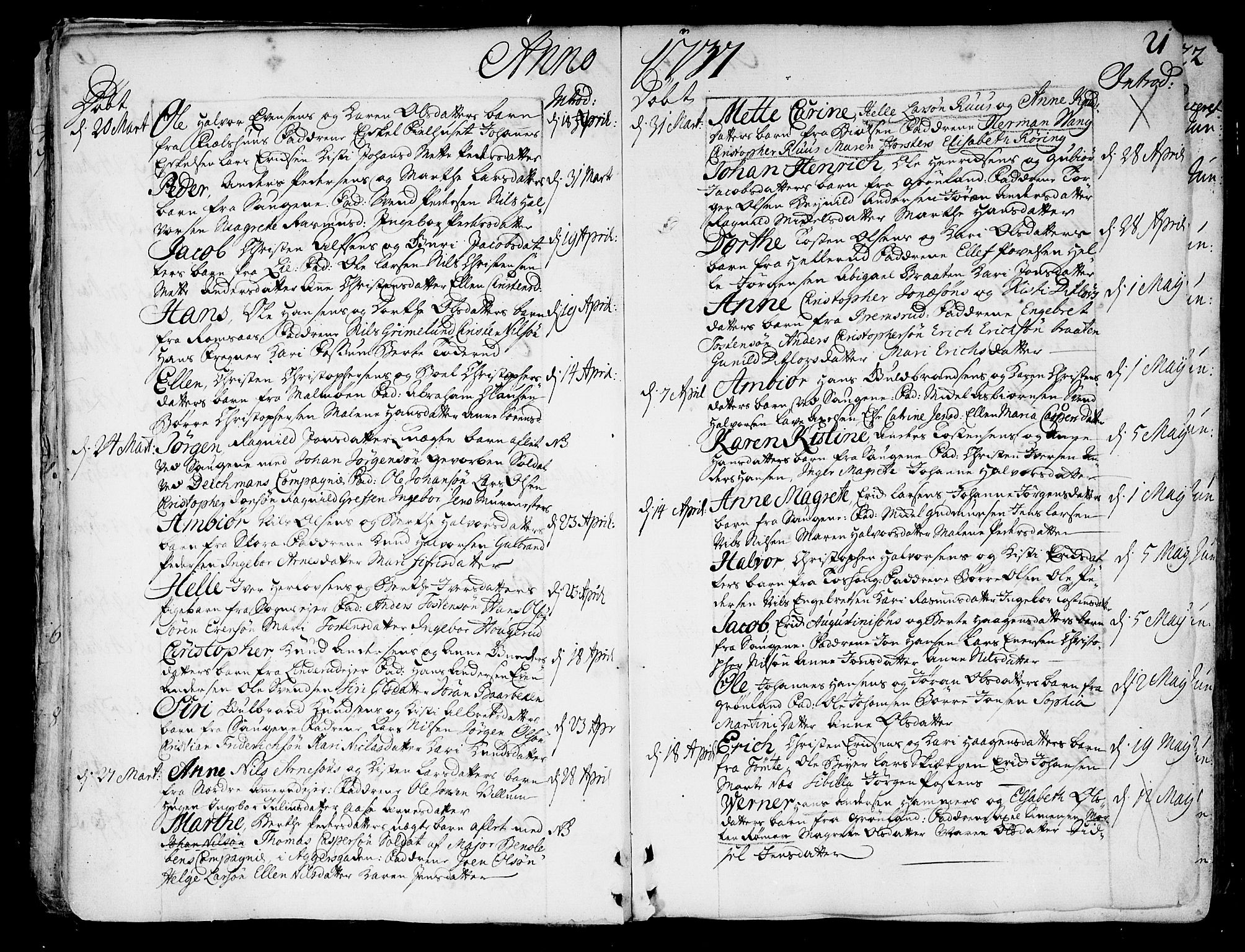 Aker prestekontor kirkebøker, SAO/A-10861/F/L0007: Parish register (official) no. 7, 1734-1748, p. 21