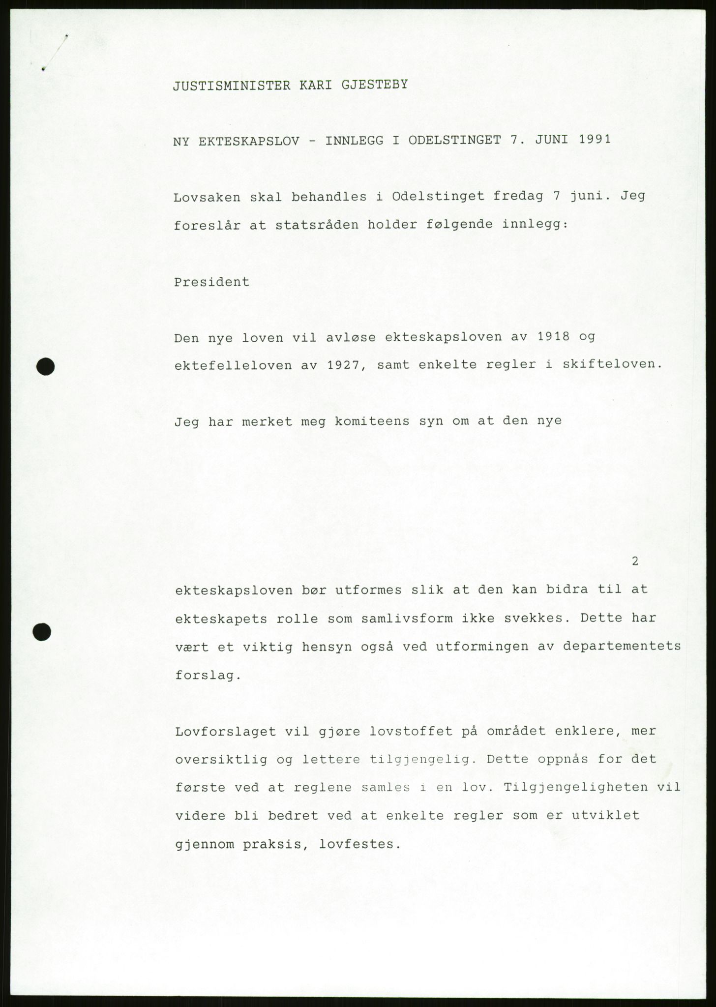 Det Norske Forbundet av 1948/Landsforeningen for Lesbisk og Homofil Frigjøring, AV/RA-PA-1216/D/Da/L0001: Partnerskapsloven, 1990-1993, p. 285