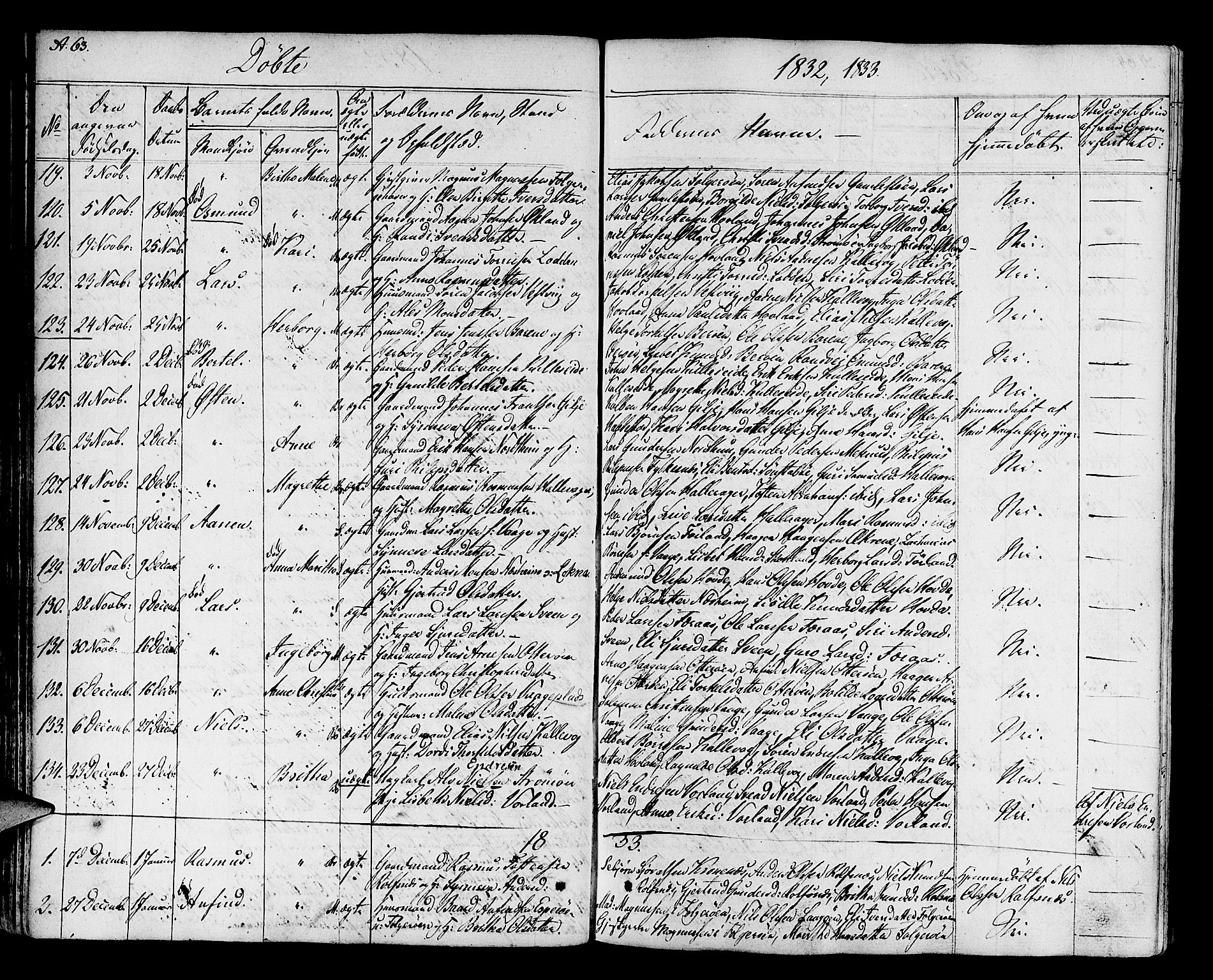 Finnås sokneprestembete, SAB/A-99925/H/Ha/Haa/Haaa/L0005: Parish register (official) no. A 5, 1823-1835, p. 63