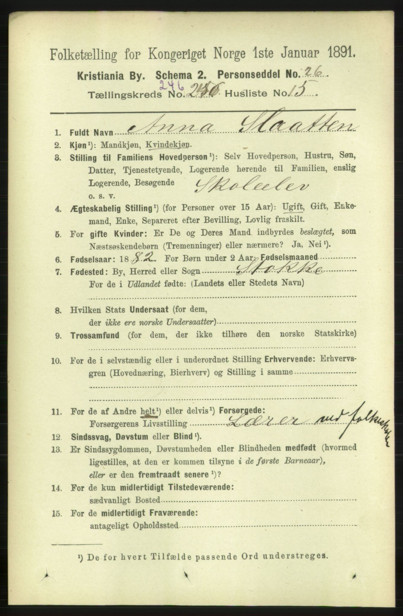 RA, 1891 census for 0301 Kristiania, 1891, p. 150356