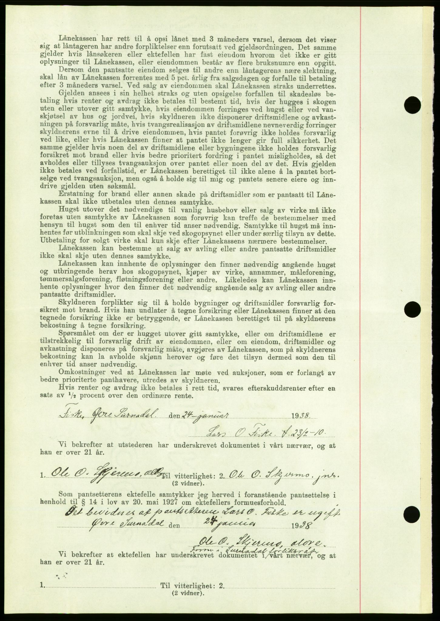 Nordmøre sorenskriveri, AV/SAT-A-4132/1/2/2Ca/L0092: Mortgage book no. B82, 1937-1938, Diary no: : 425/1938