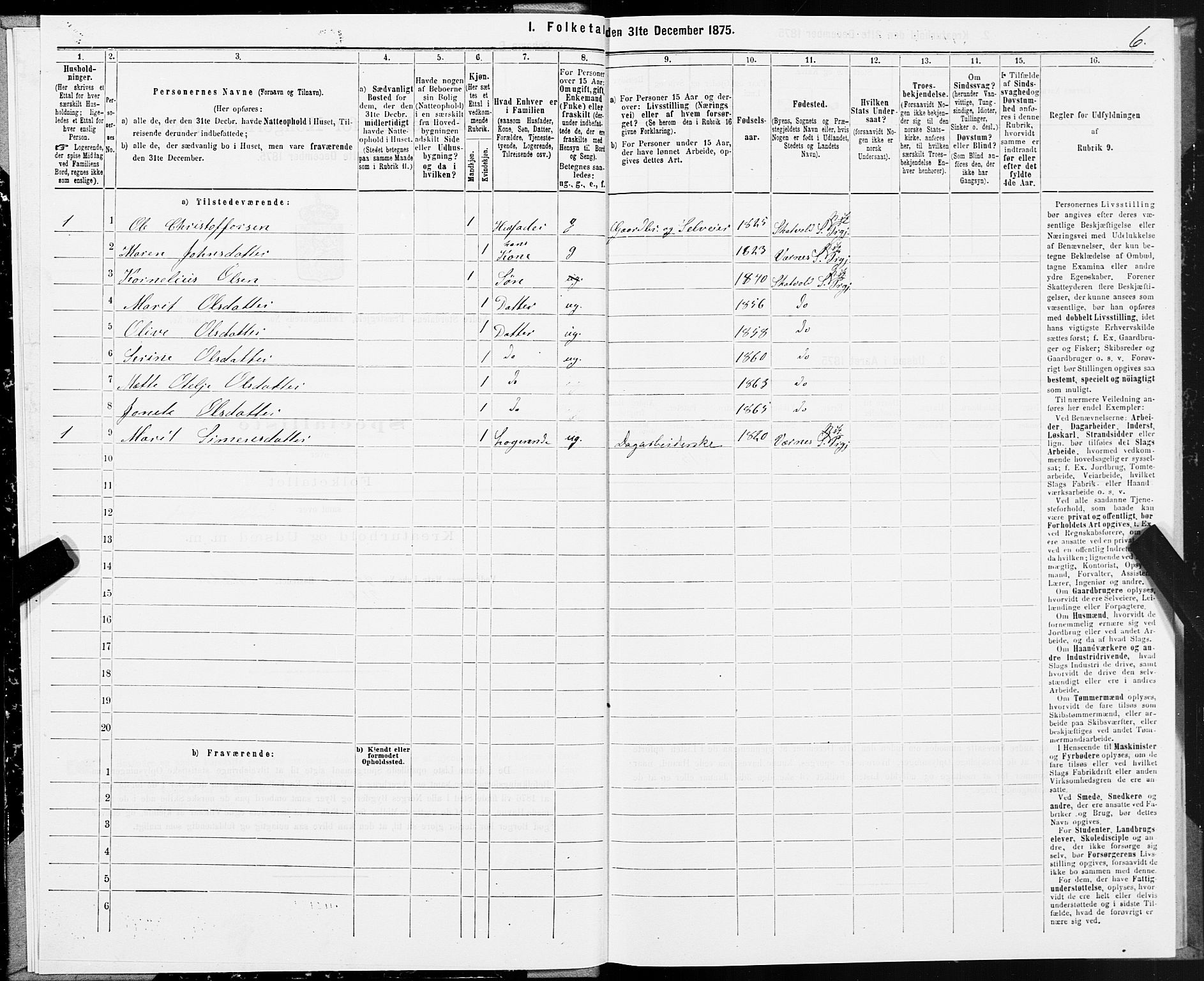 SAT, 1875 census for 1714P Nedre Stjørdal, 1875, p. 3006