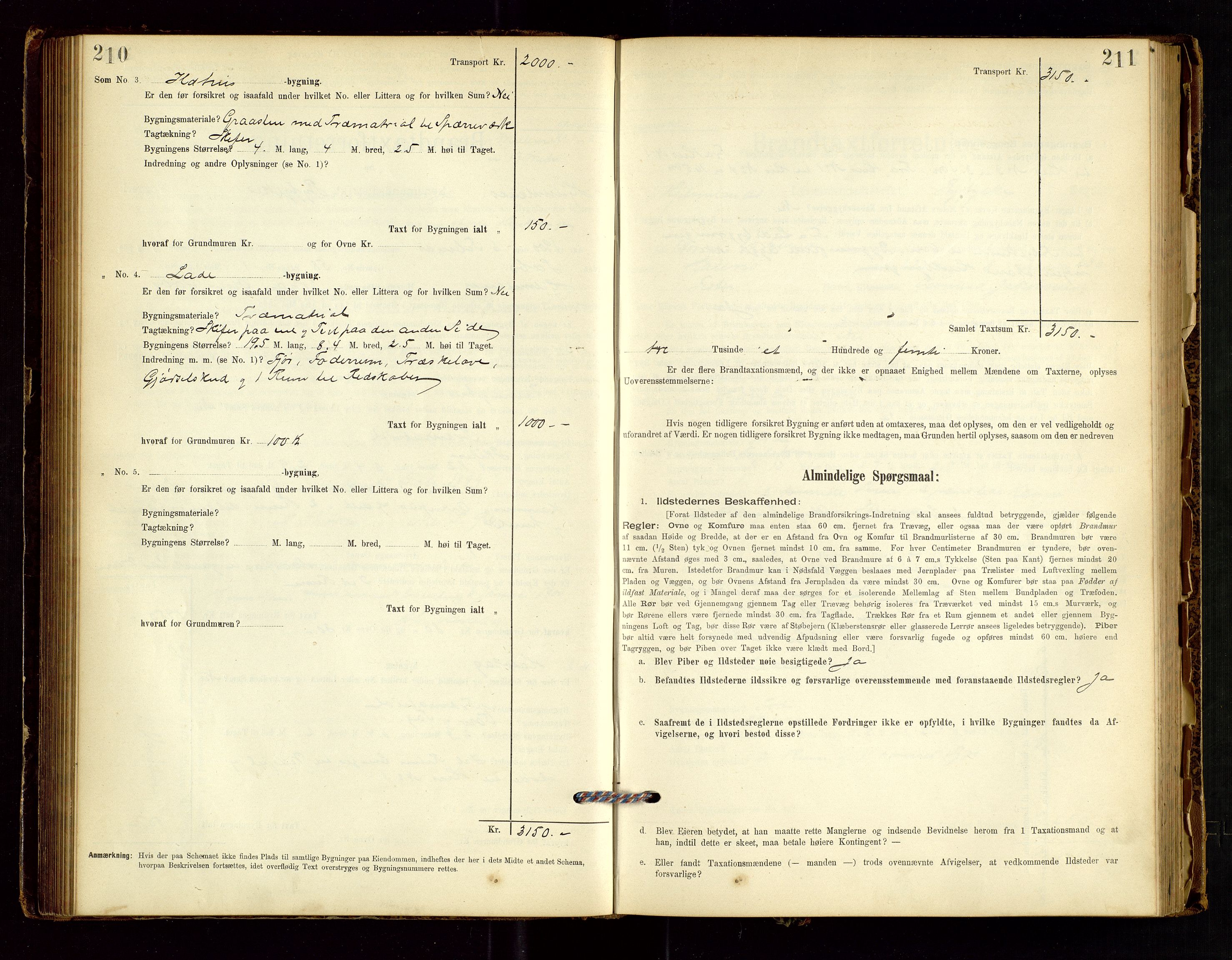 Hjelmeland lensmannskontor, AV/SAST-A-100439/Gob/L0001: "Brandtaxationsprotokol", 1895-1932, p. 210-211