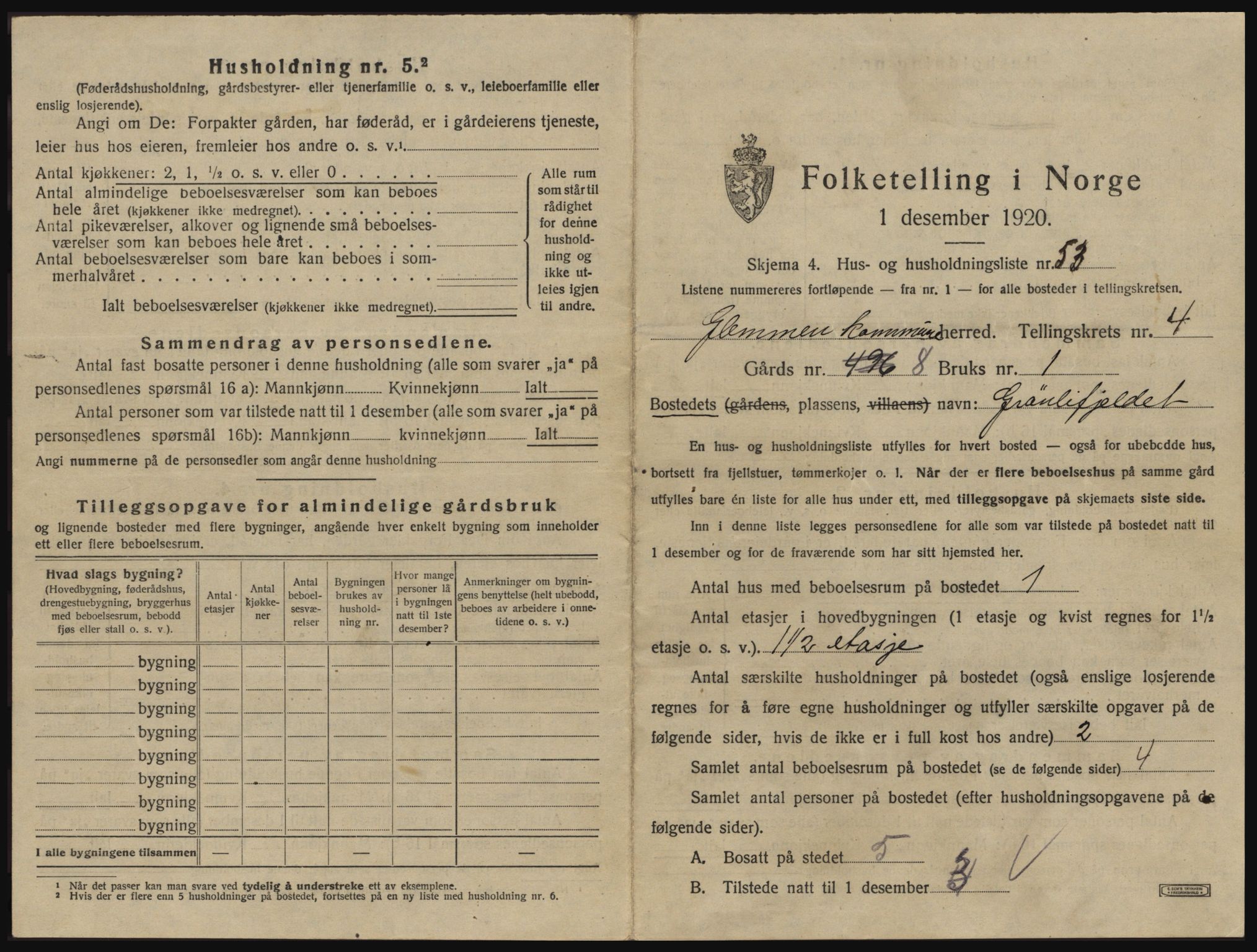 SAO, 1920 census for Glemmen, 1920, p. 1563