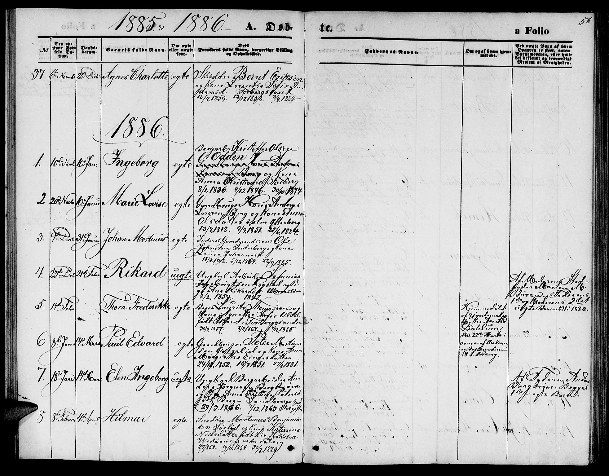 Ministerialprotokoller, klokkerbøker og fødselsregistre - Nord-Trøndelag, SAT/A-1458/722/L0225: Parish register (copy) no. 722C01, 1871-1888, p. 56