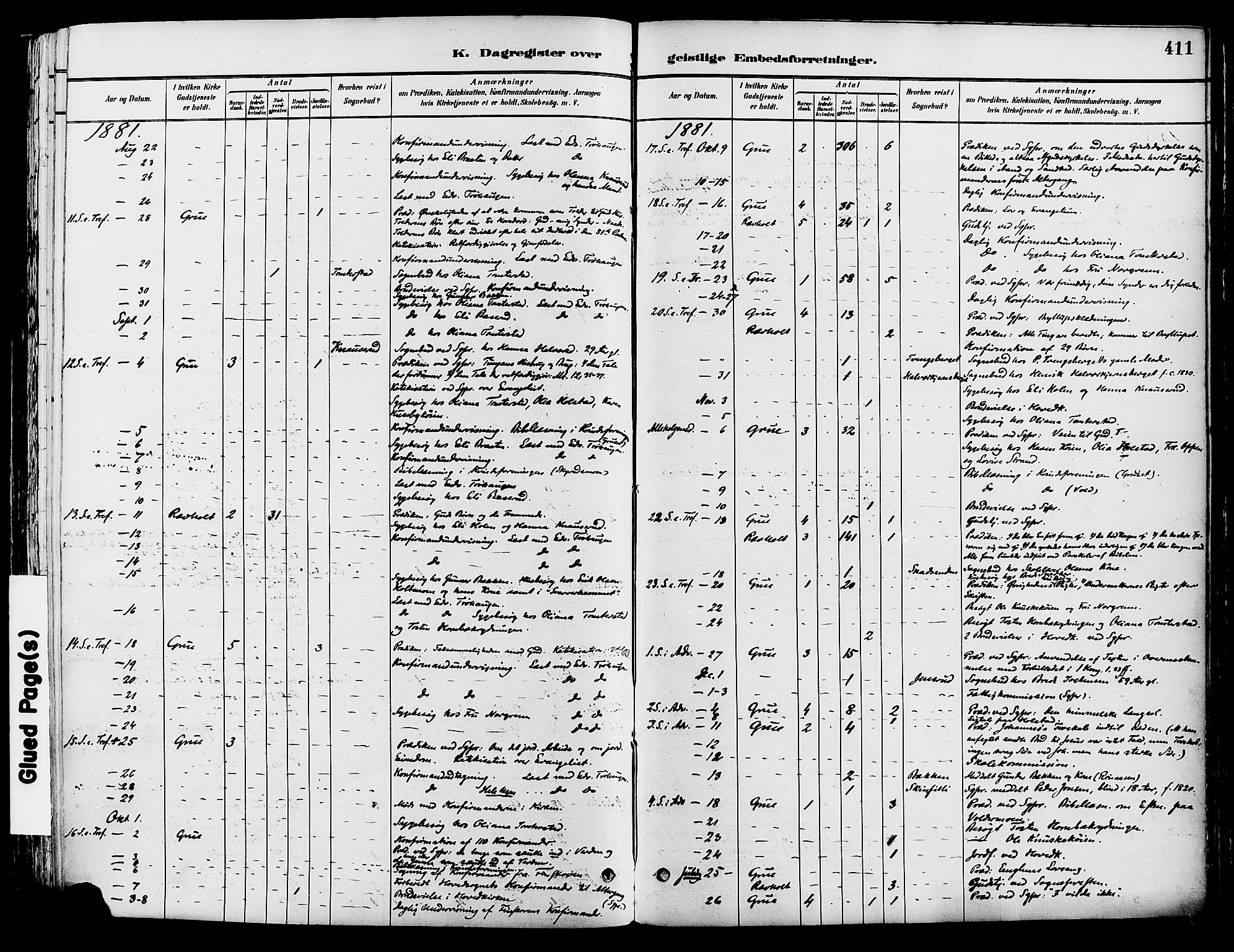 Grue prestekontor, AV/SAH-PREST-036/H/Ha/Haa/L0012: Parish register (official) no. 12, 1881-1897, p. 411