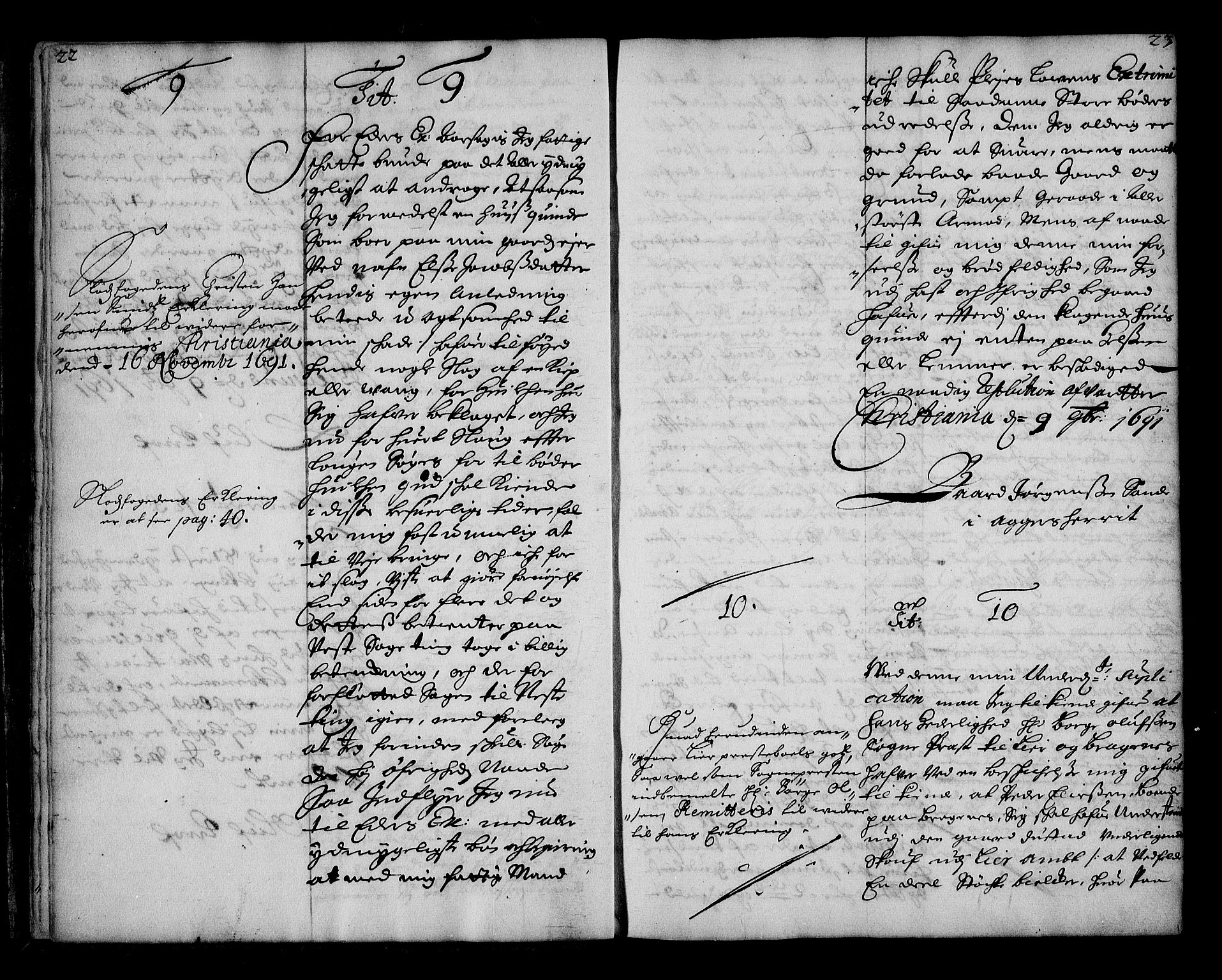 Stattholderembetet 1572-1771, AV/RA-EA-2870/Ae/L0009: Supplikasjons- og resolusjonsprotokoll, 1691-1692, p. 22-23