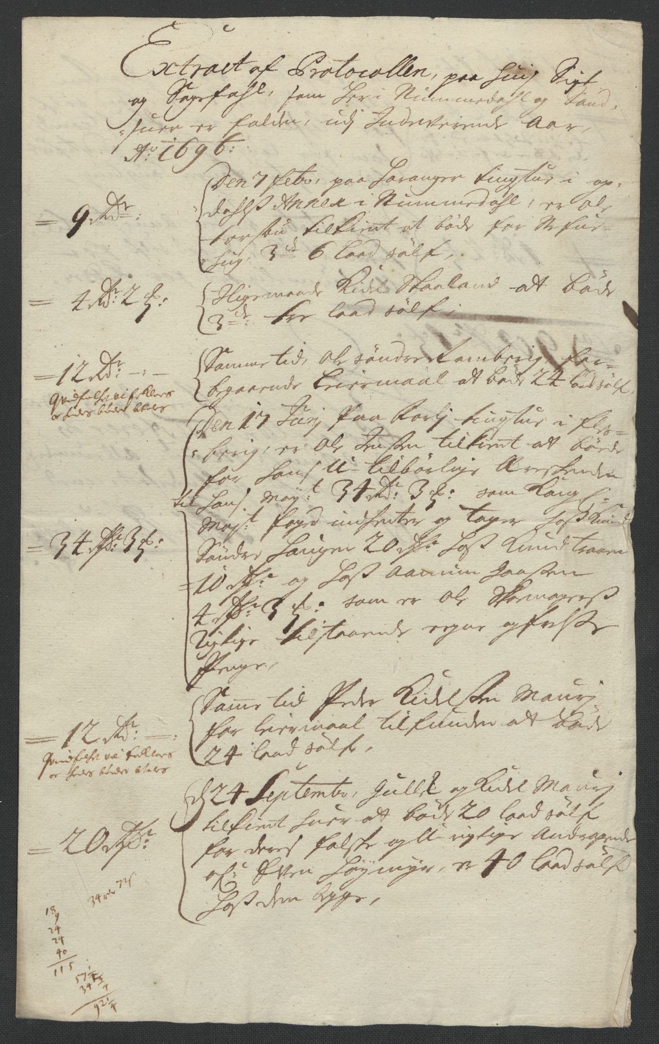 Rentekammeret inntil 1814, Reviderte regnskaper, Fogderegnskap, RA/EA-4092/R24/L1576: Fogderegnskap Numedal og Sandsvær, 1696-1697, p. 37