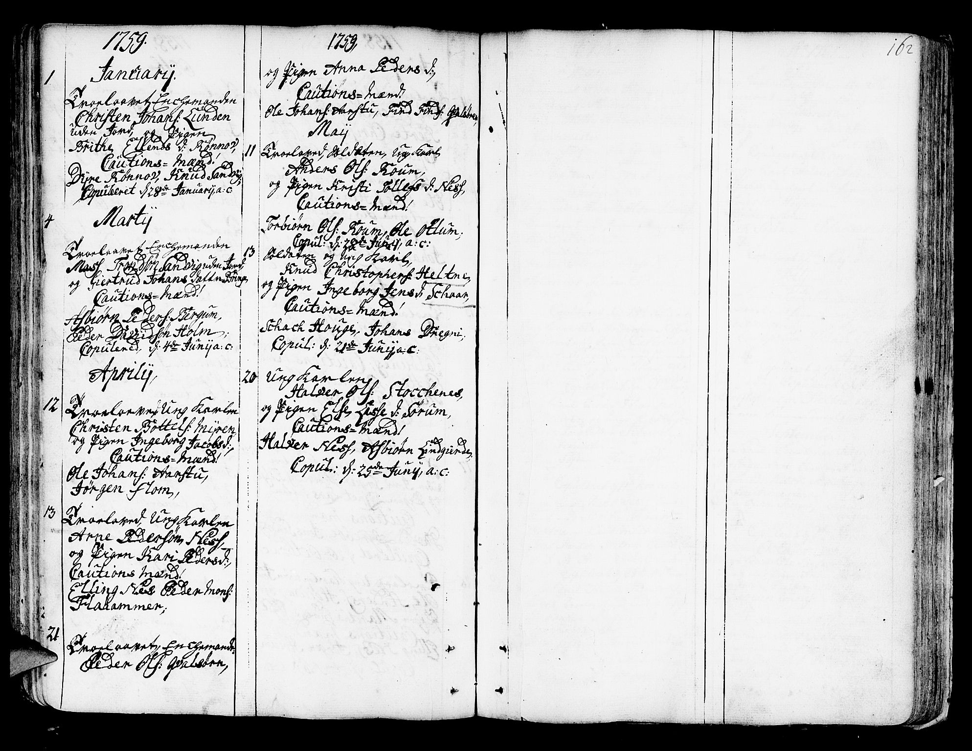 Luster sokneprestembete, AV/SAB-A-81101/H/Haa/Haaa/L0001: Parish register (official) no. A 1, 1731-1803, p. 162