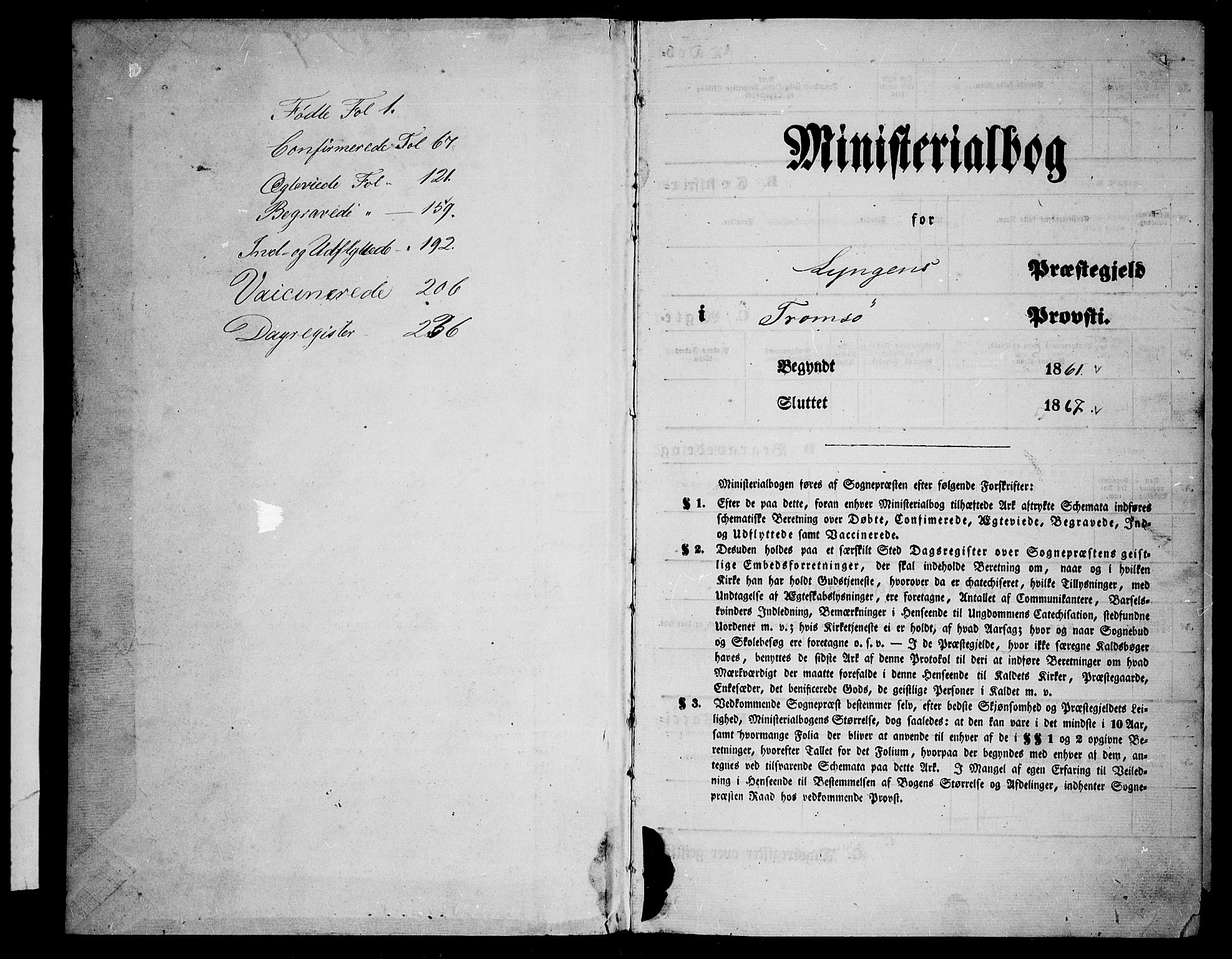 Lyngen sokneprestembete, SATØ/S-1289/H/He/Heb/L0003klokker: Parish register (copy) no. 3, 1861-1867