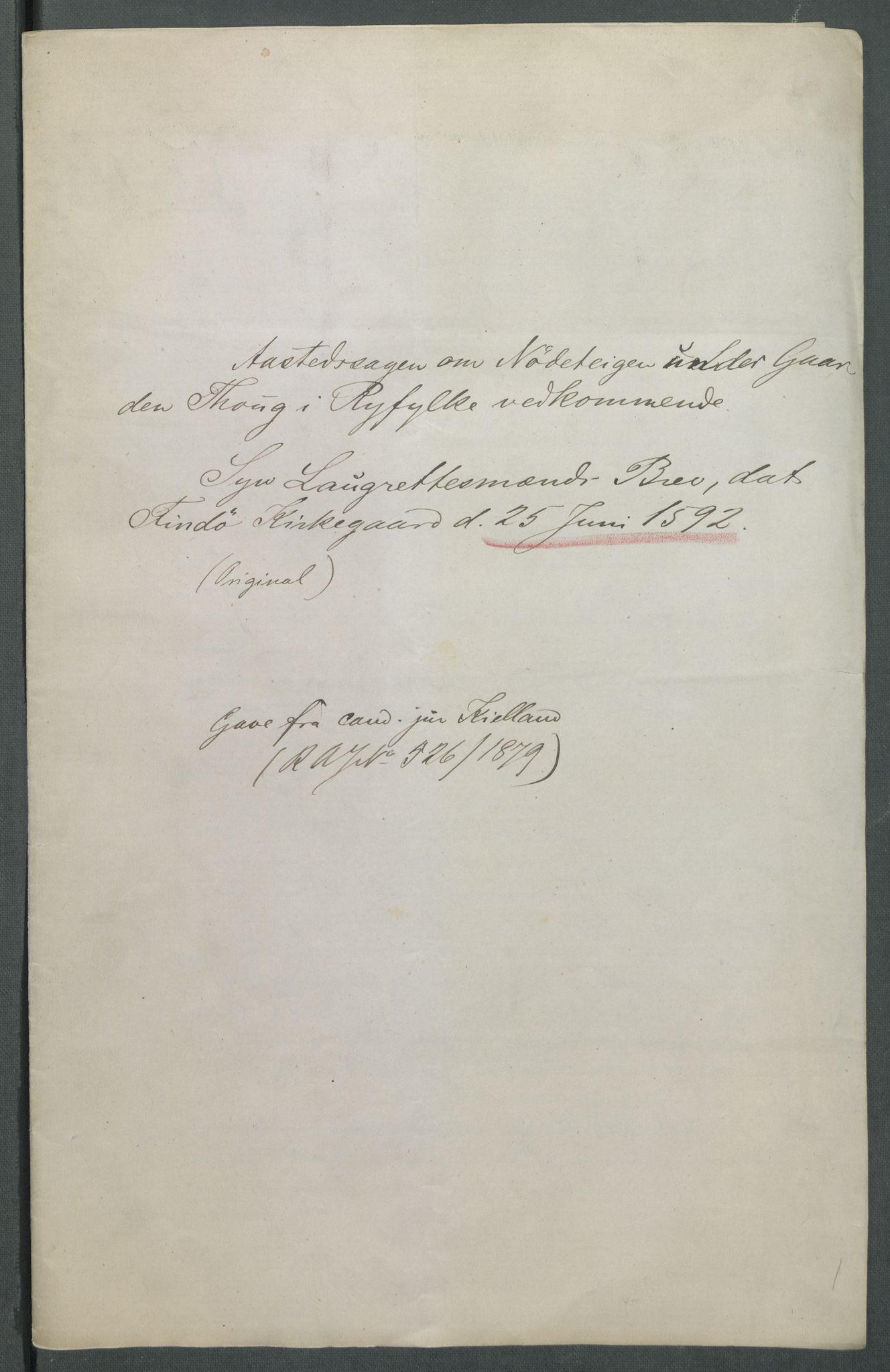 Riksarkivets diplomsamling, AV/RA-EA-5965/F02/L0096: Dokumenter, 1592, p. 38