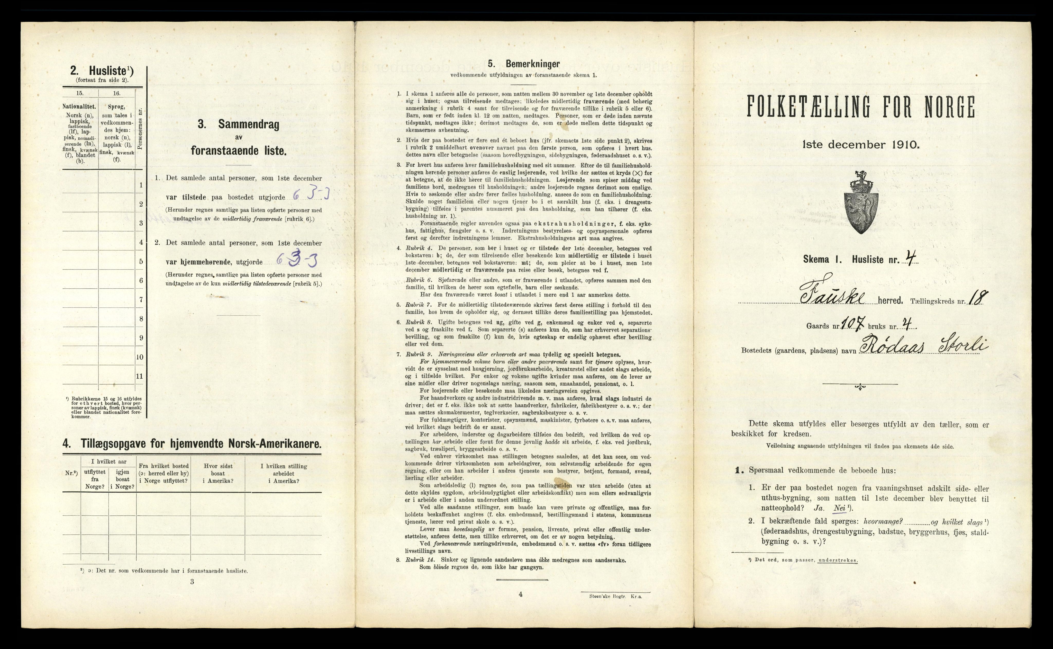 RA, 1910 census for Fauske, 1910, p. 1138