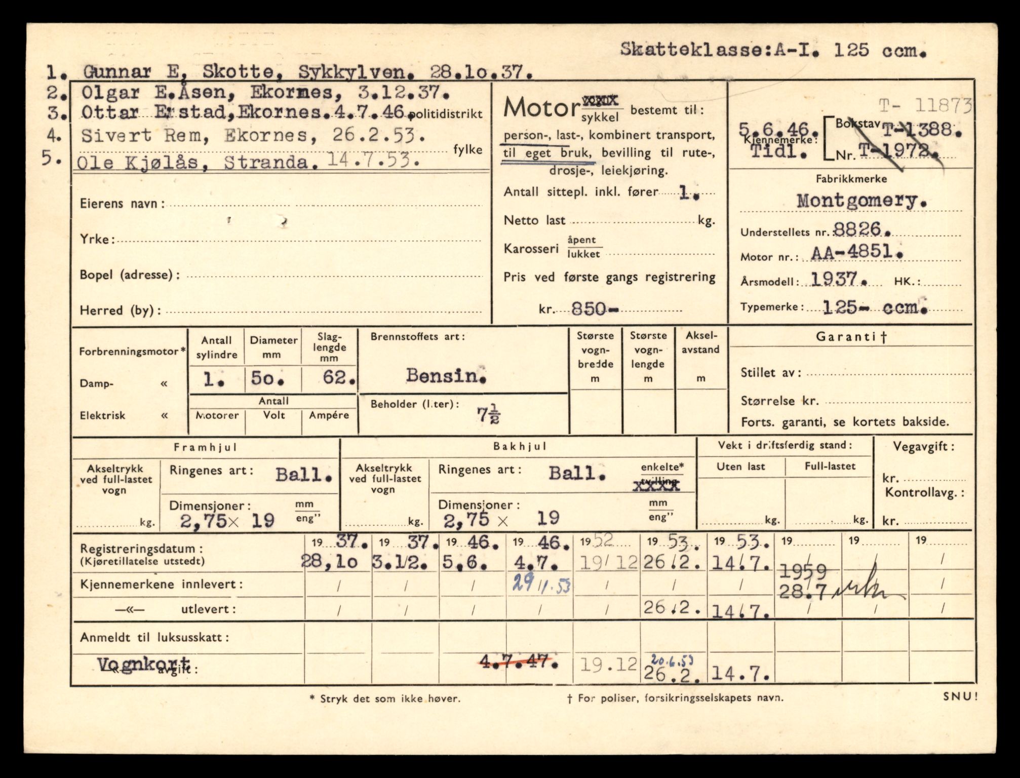 Møre og Romsdal vegkontor - Ålesund trafikkstasjon, AV/SAT-A-4099/F/Fe/L0031: Registreringskort for kjøretøy T 11800 - T 11996, 1927-1998, p. 1333