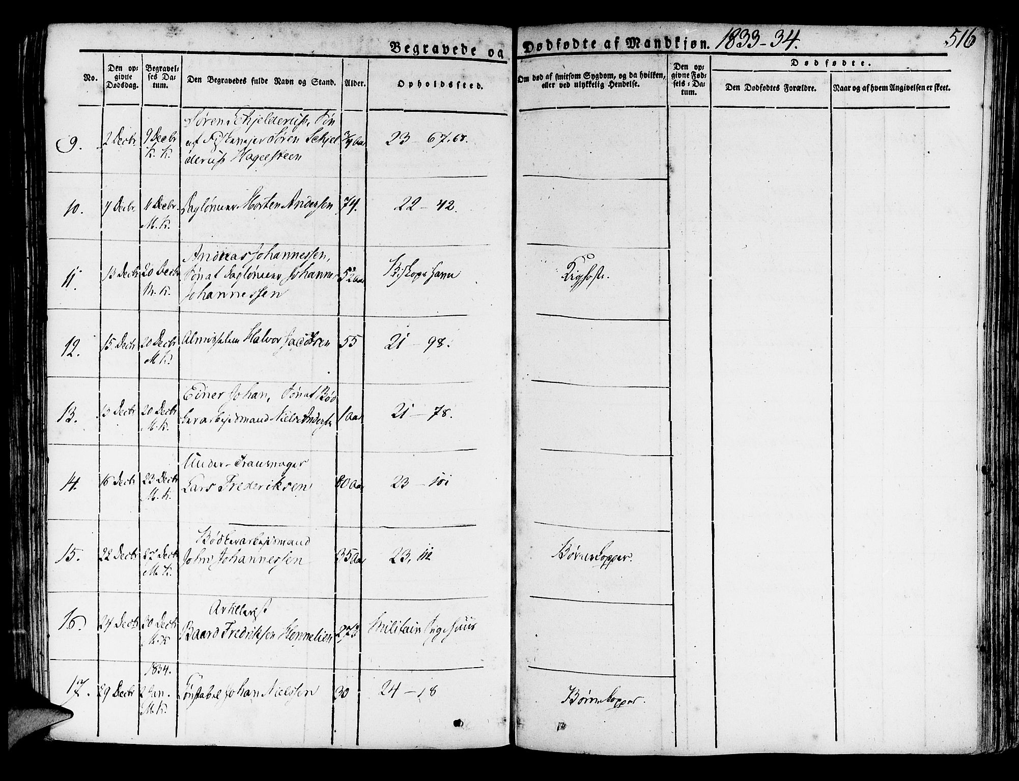 Korskirken sokneprestembete, SAB/A-76101/H/Haa/L0014: Parish register (official) no. A 14, 1823-1835, p. 516
