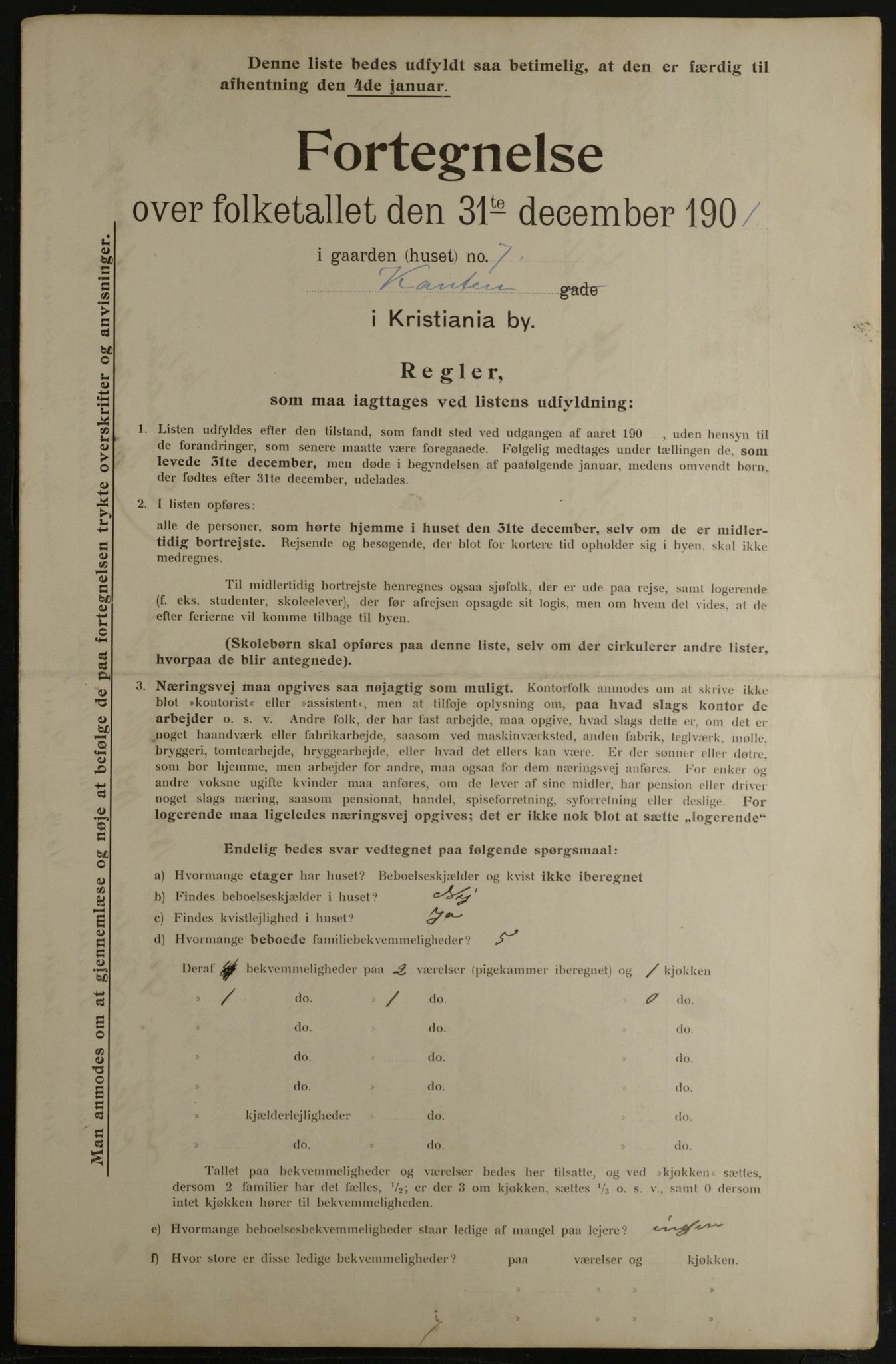 OBA, Municipal Census 1901 for Kristiania, 1901, p. 7525