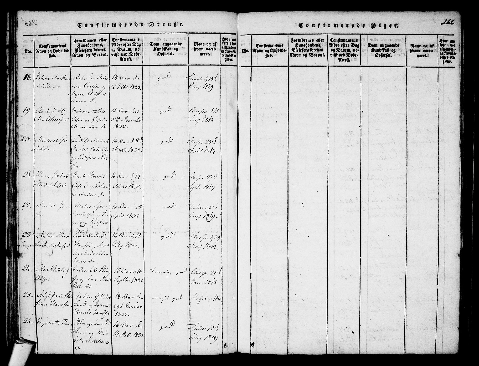 Stavern kirkebøker, SAKO/A-318/F/Fa/L0006: Parish register (official) no. 6, 1816-1839, p. 266