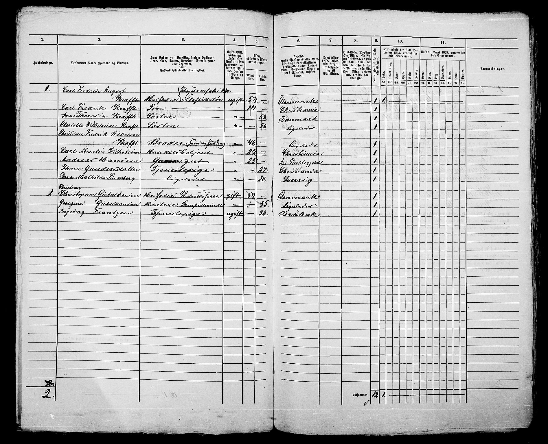 RA, 1865 census for Kristiania, 1865, p. 427